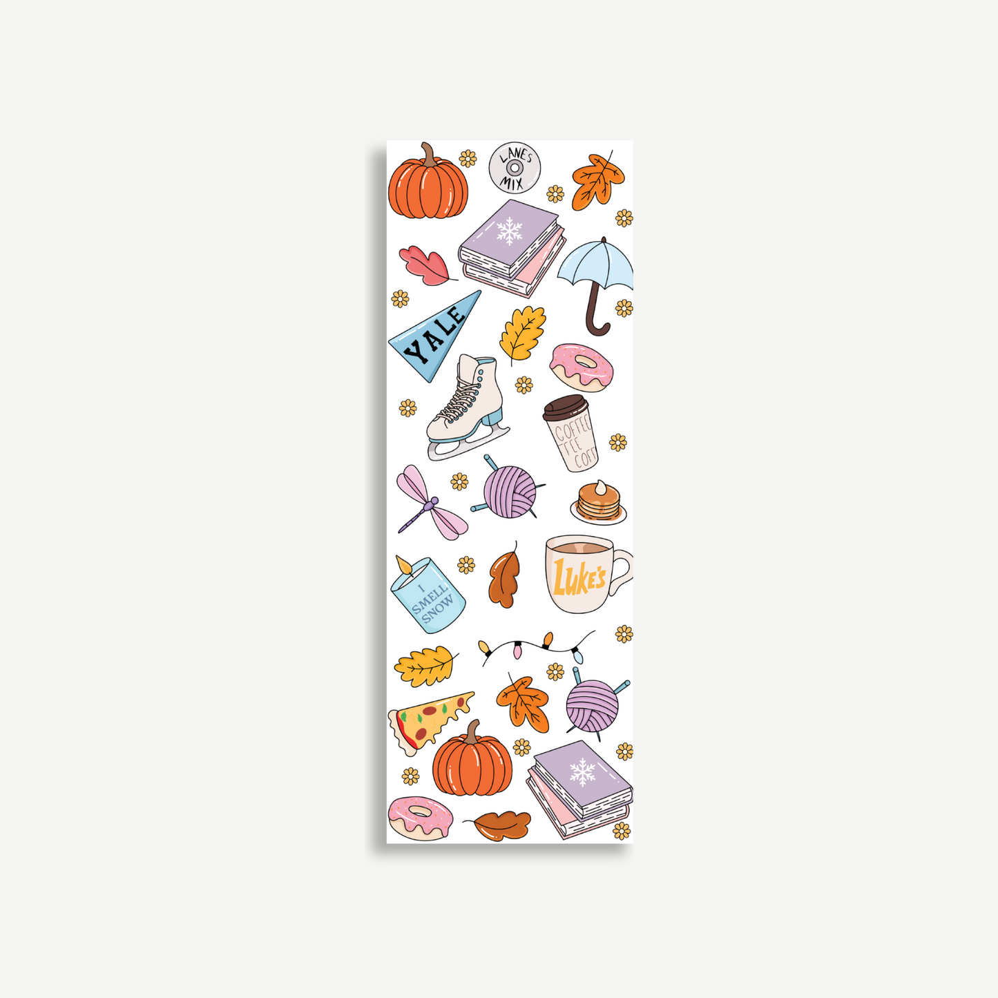 Cozy Fall Gilmore Girls White Bookmark – Bookish Stationery Gift for Readers