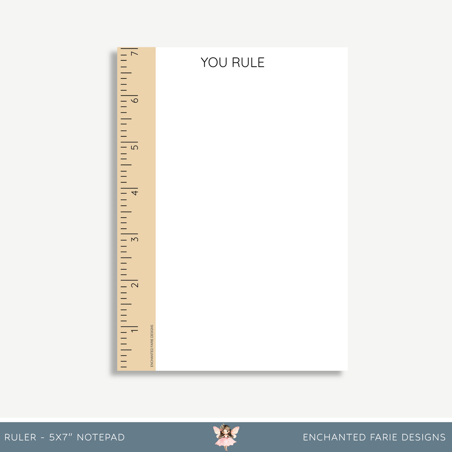 You Rule Ruler Notepad – 5x7 Functional Ruler Teacher Gift & Desk Stationery