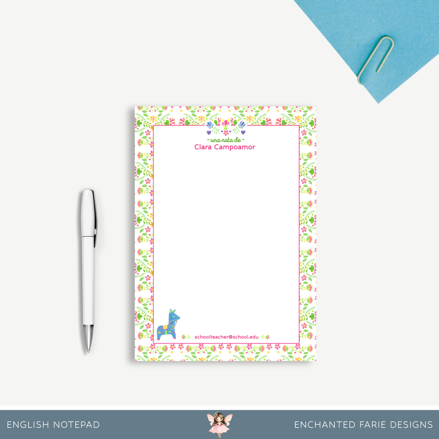 Personalized Spanish Teacher Notepad – Stationery