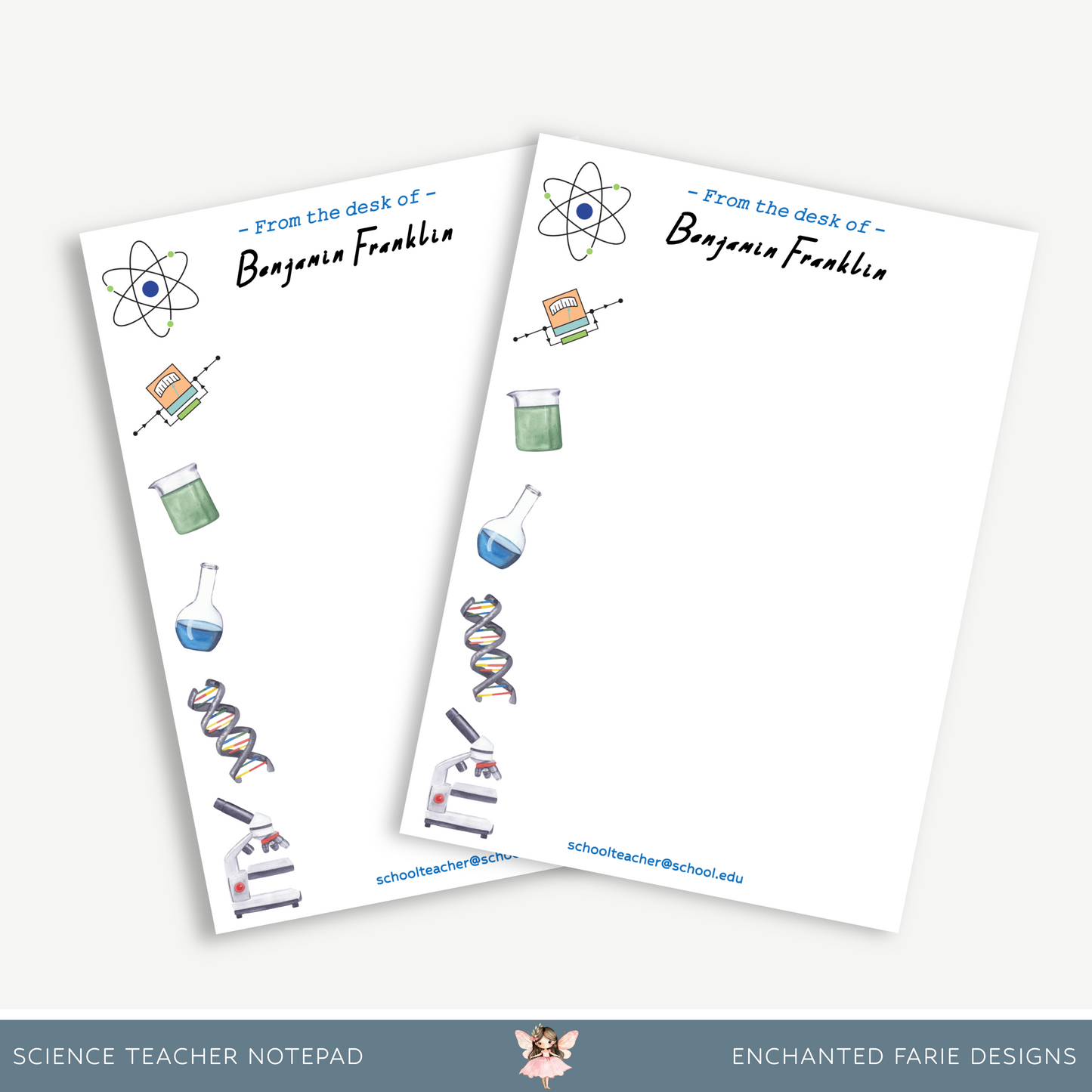 Personalized Science Teacher Notepad – STEM School Stationery