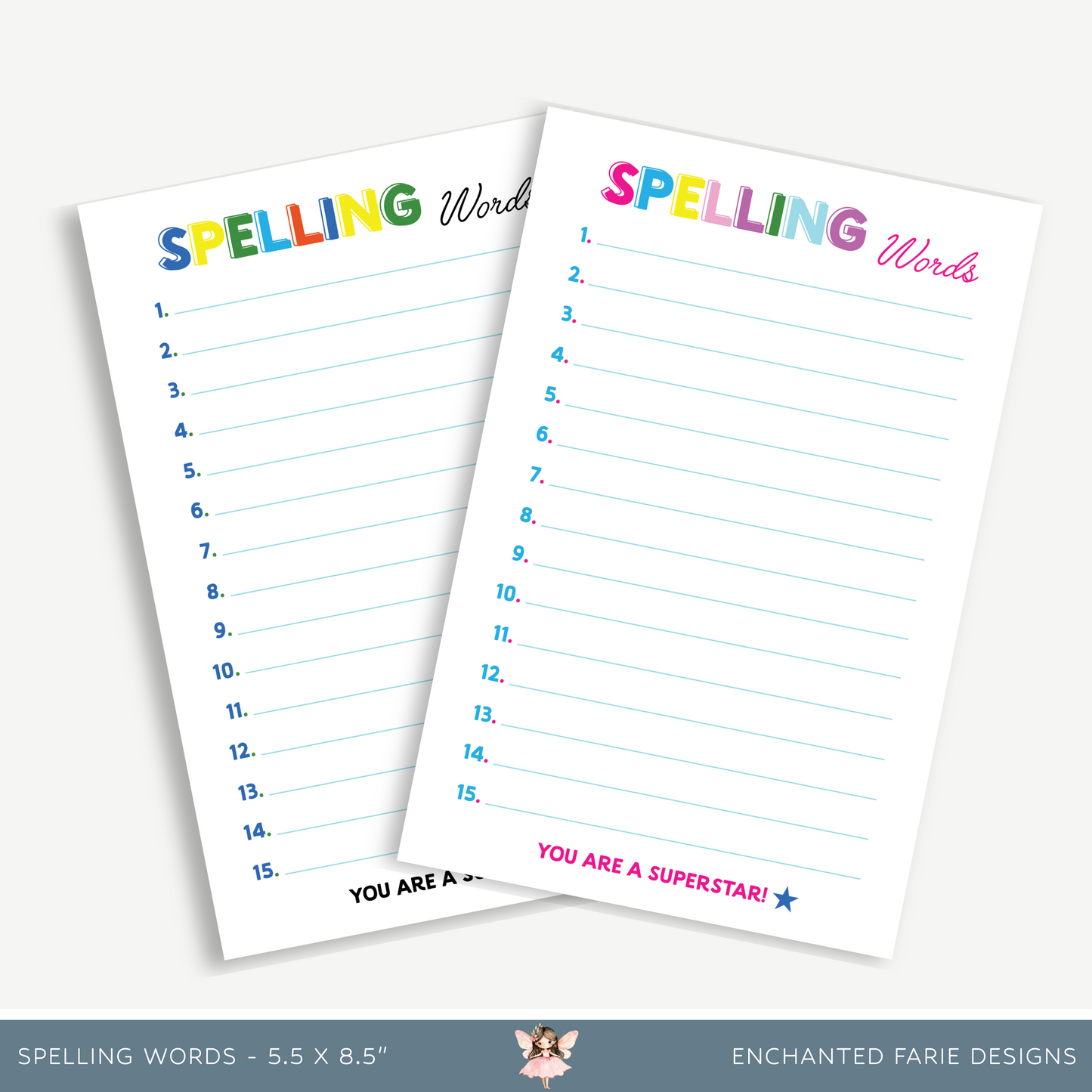 Spelling Words Notepad