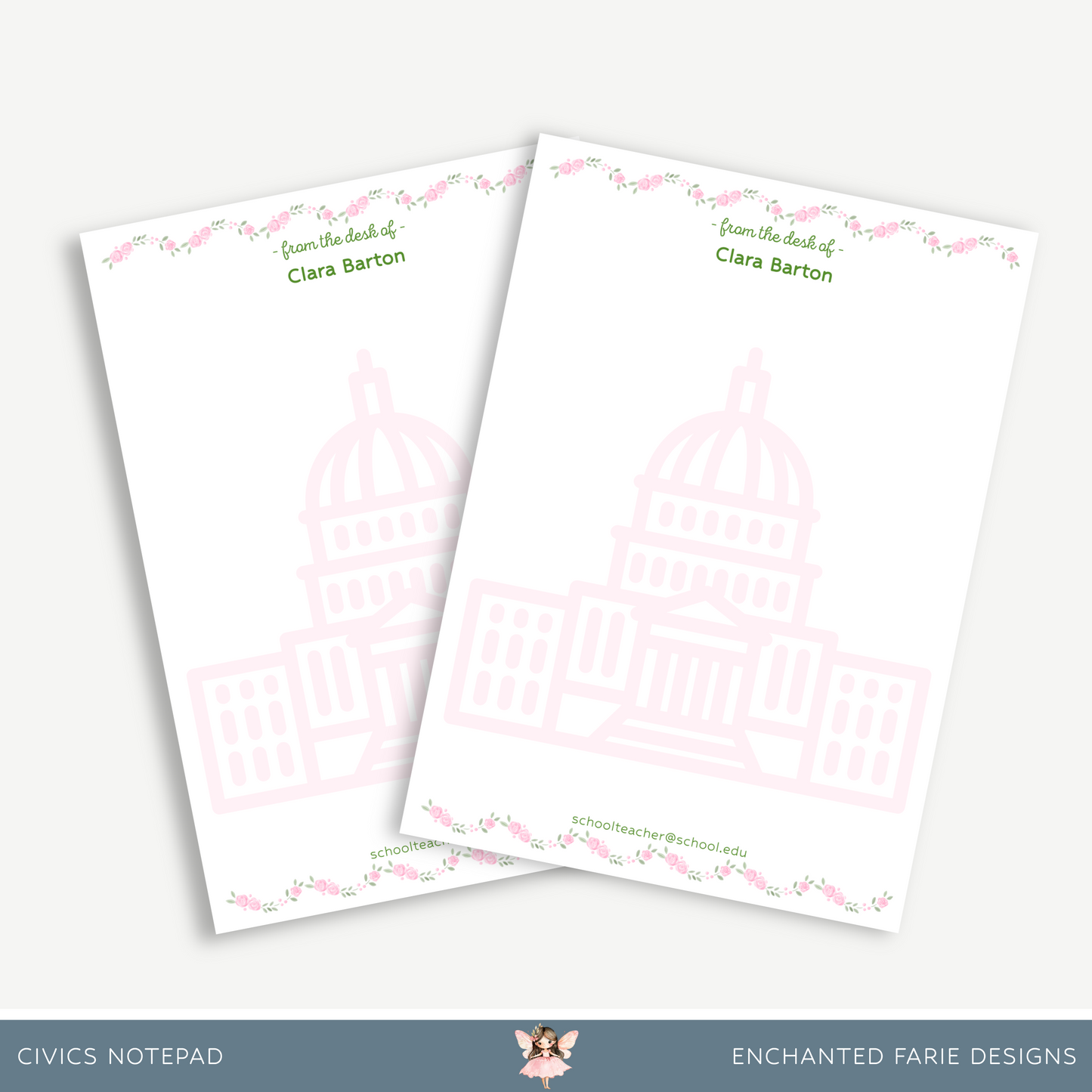 Personalized Civics Teacher Notepad – Government & History School Stationery