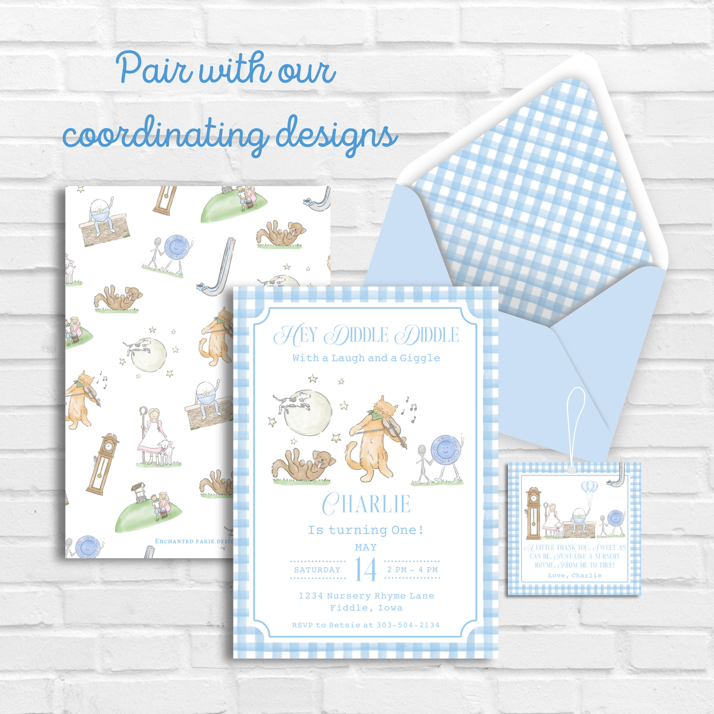 Pair with coordinating designs