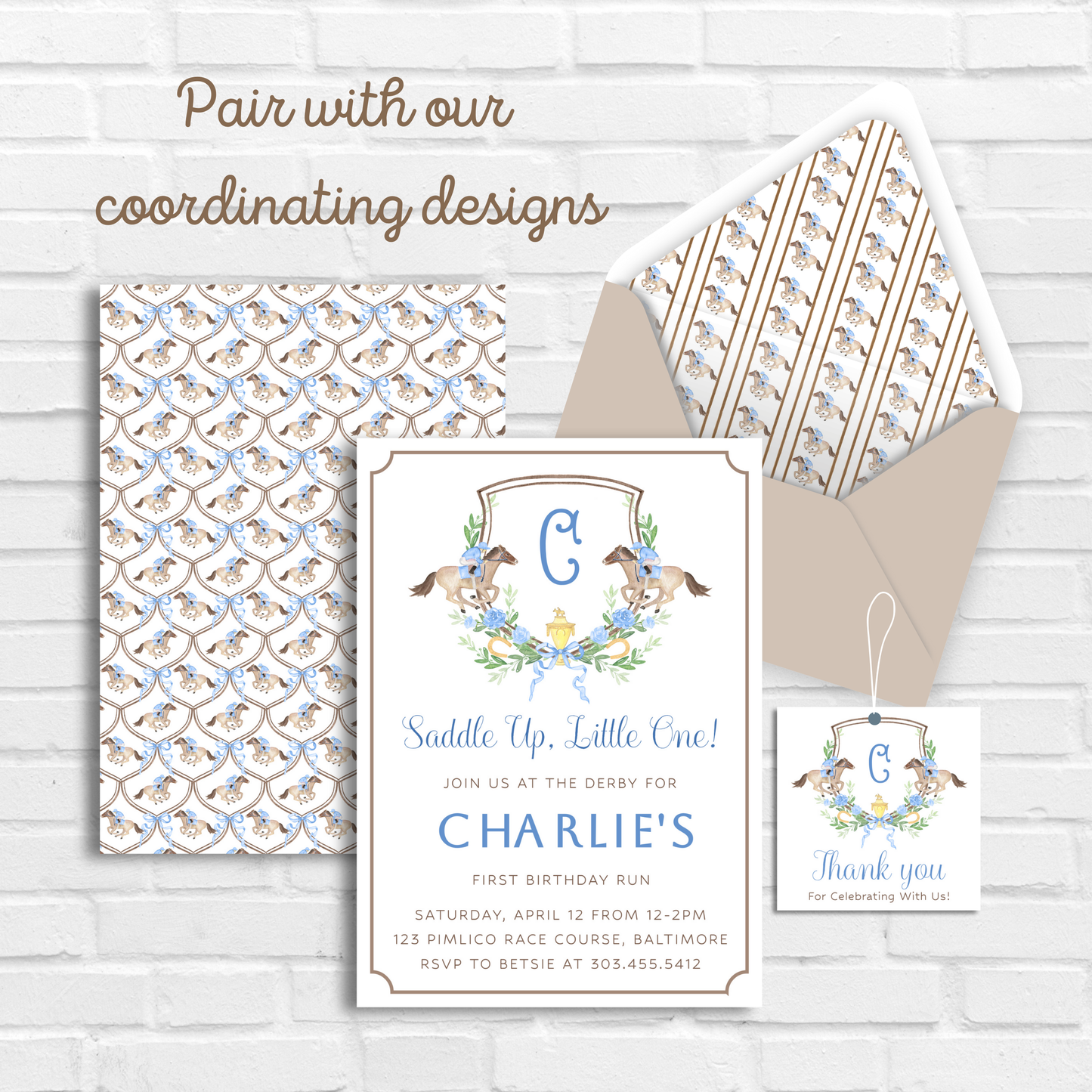Kentucky Derby Boy Birthday Invitation