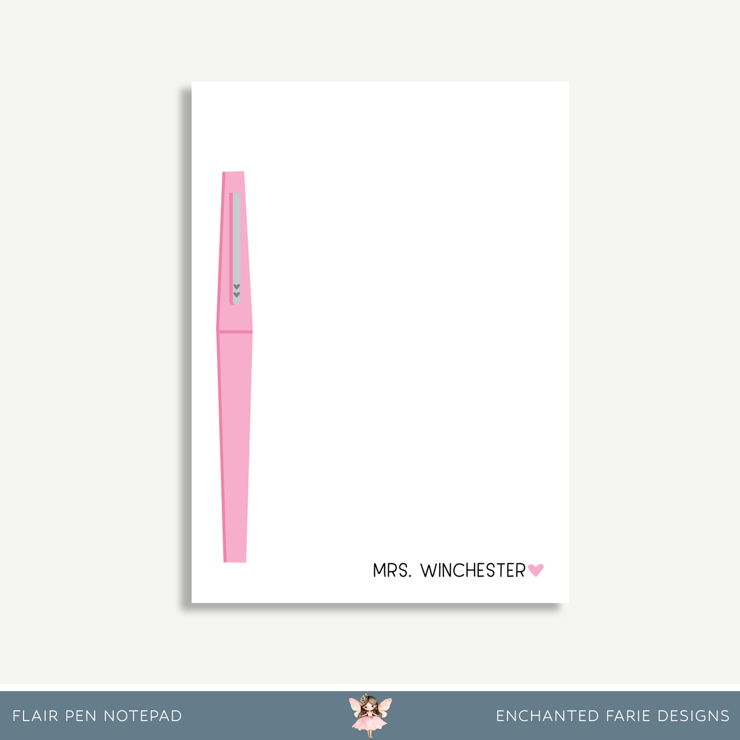 Personalized Notepad with Flair Pen – Custom Stationery Gift