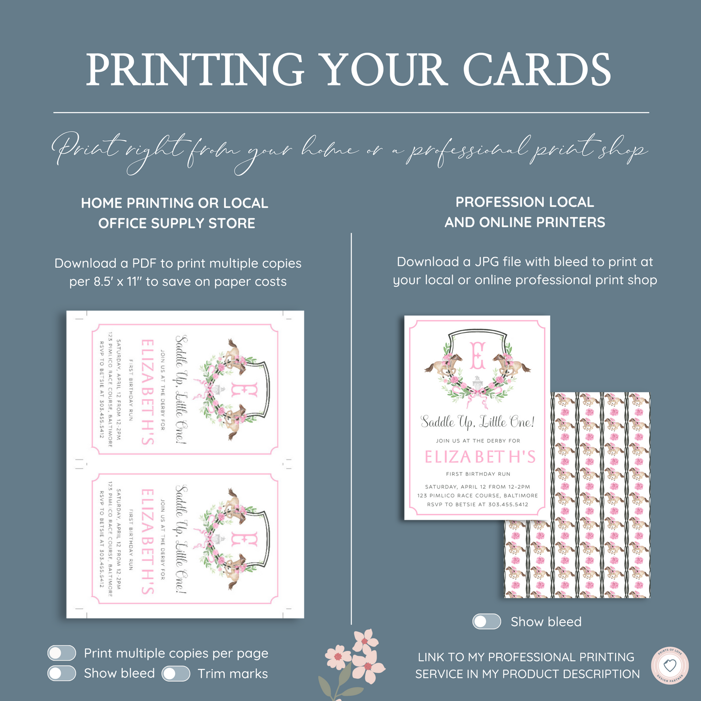 Kentucky Derby Pink Birthday Invitatoin