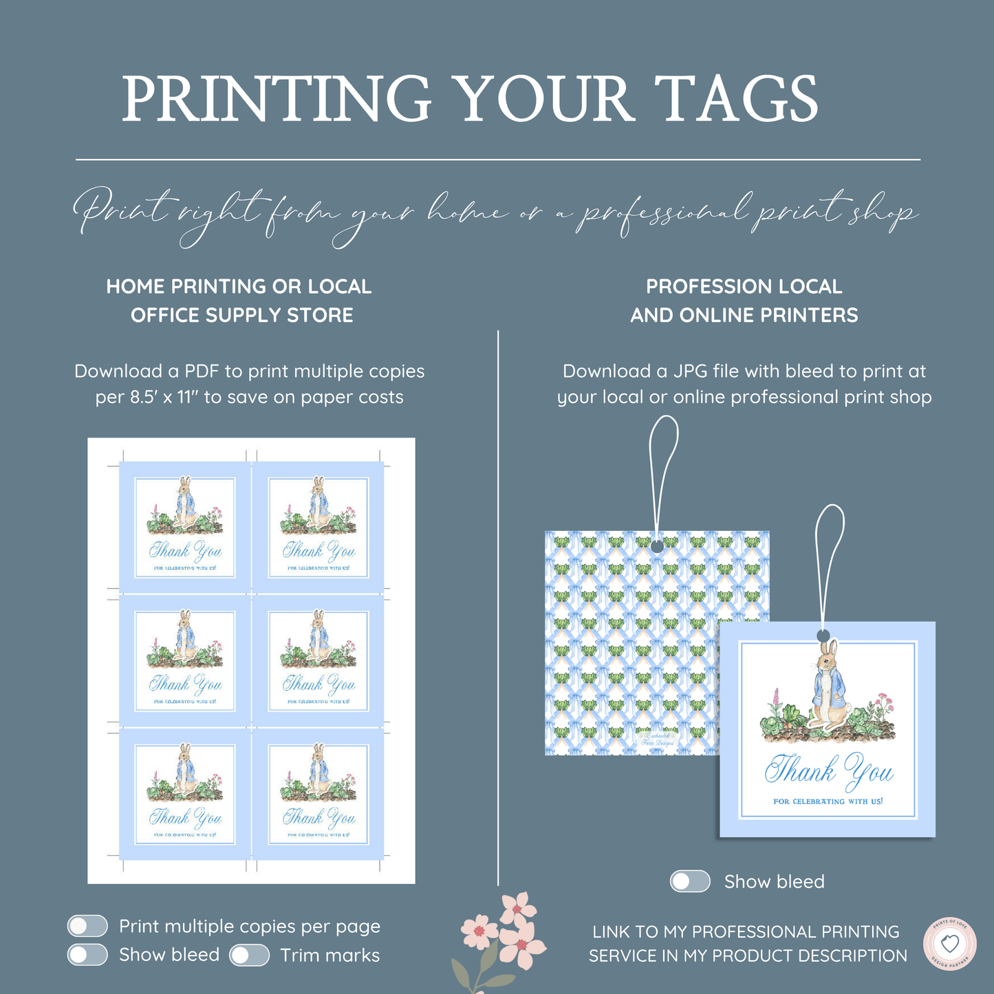 Peter Rabbit Thank You Gift Tag – 3x3"