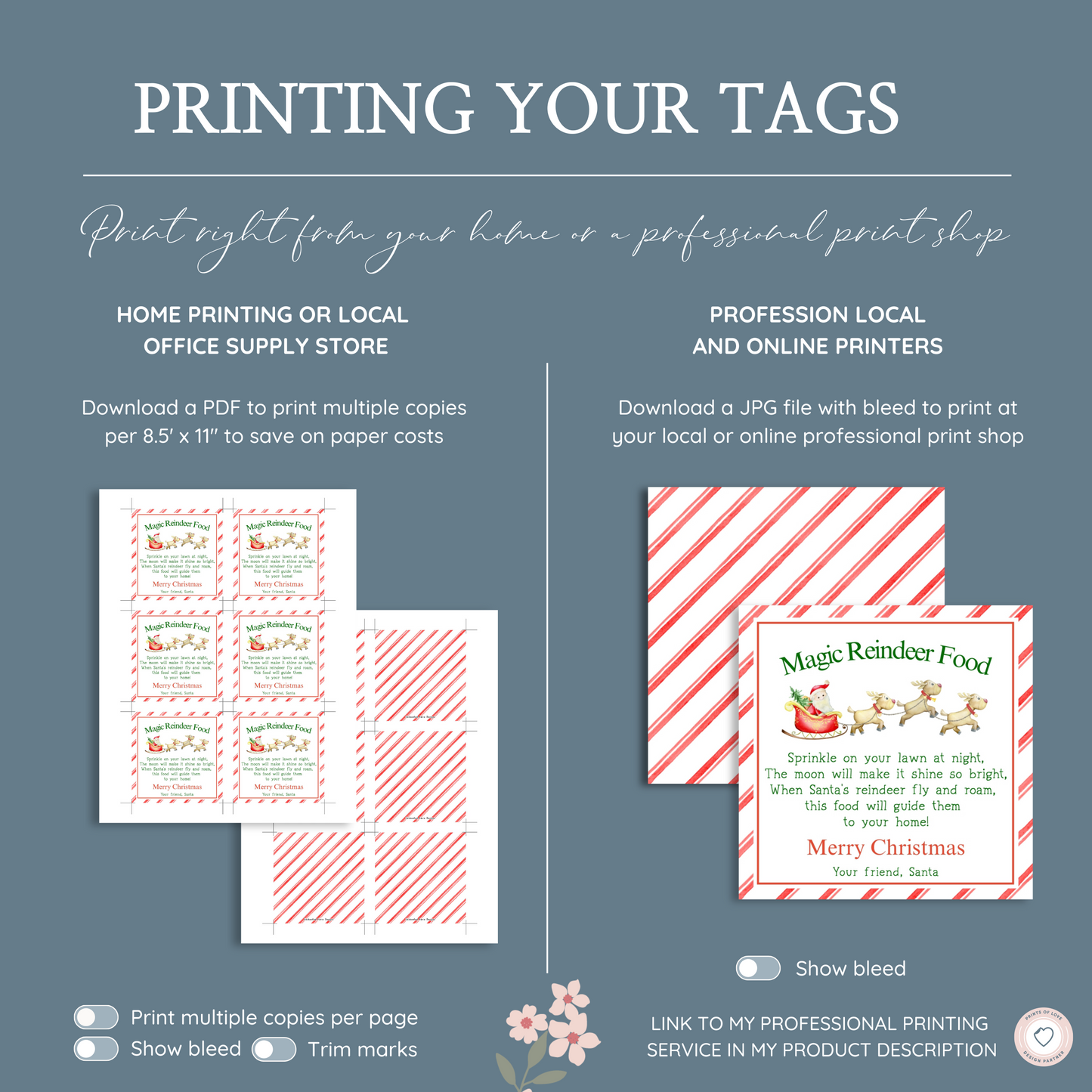 Magic Reindeer Food Tag Editable
