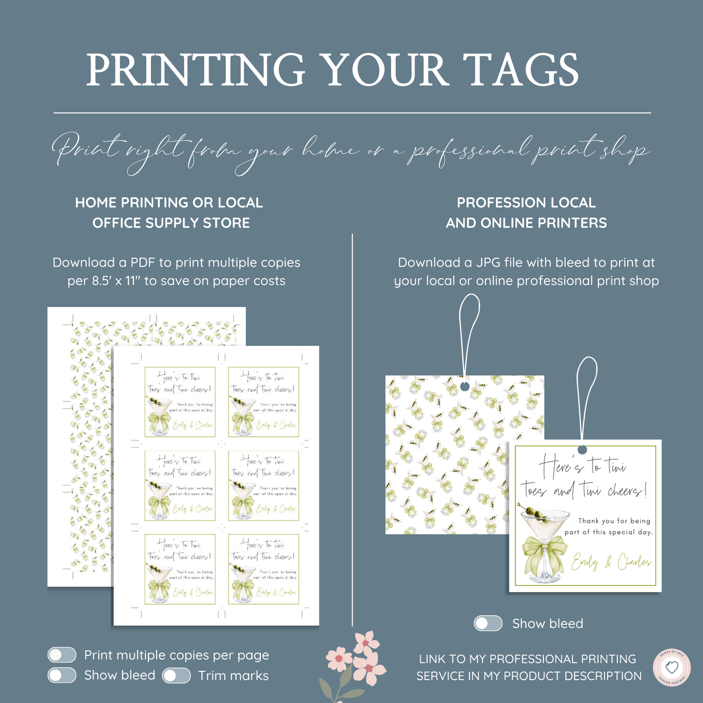 “A Tini Is On the Way” Baby Shower Thank You Tag – 3x3" Printable Favor Tag