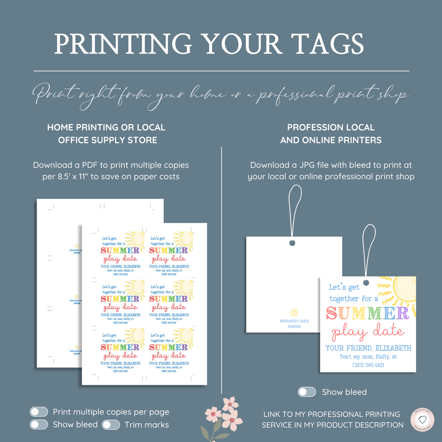 Summer Play Date Favor Tag – Printable End-of-School Gift Tag for Kids