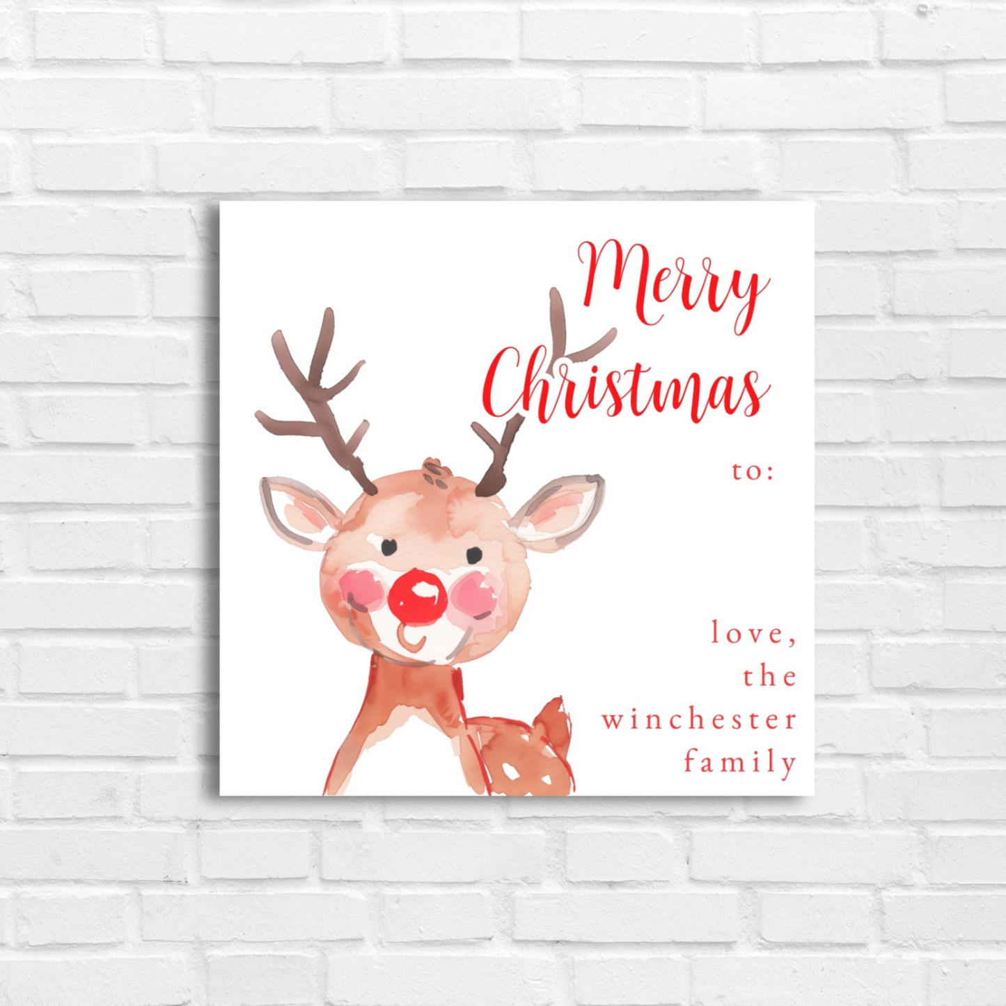 Printable Reindeer Design Tag