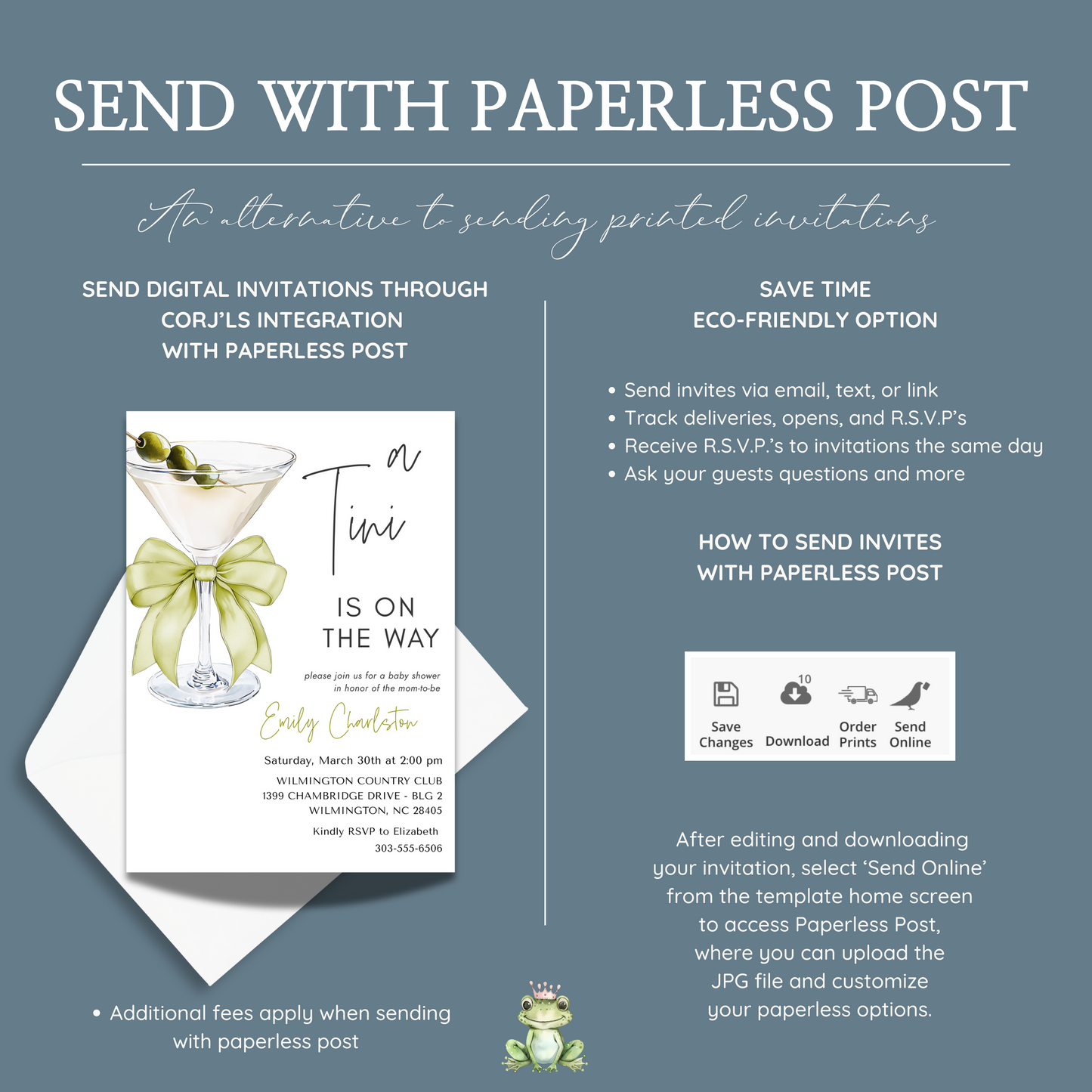 A Tini Is On the Way” Baby Shower Invitation | Martini Theme
