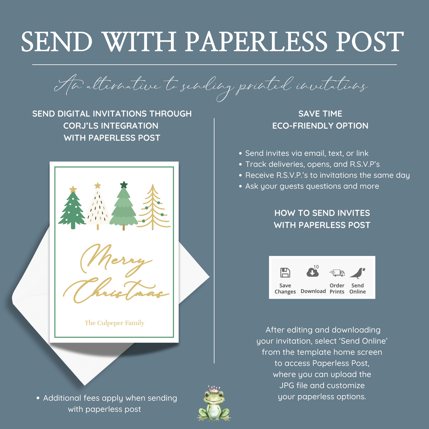 'Tis the Season' Christmas Card Template – Green & Gold Holiday Photo Card 5x7