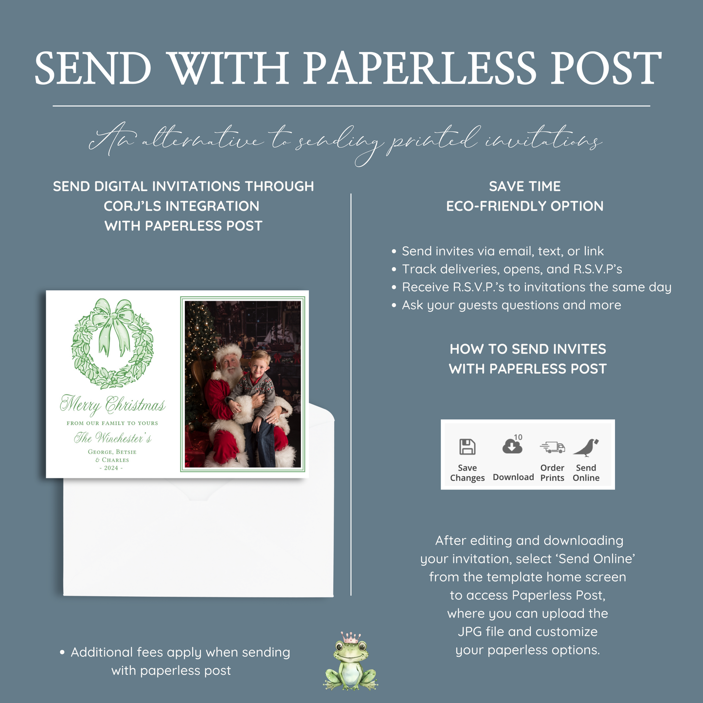 White Toile Photo Christmas Card