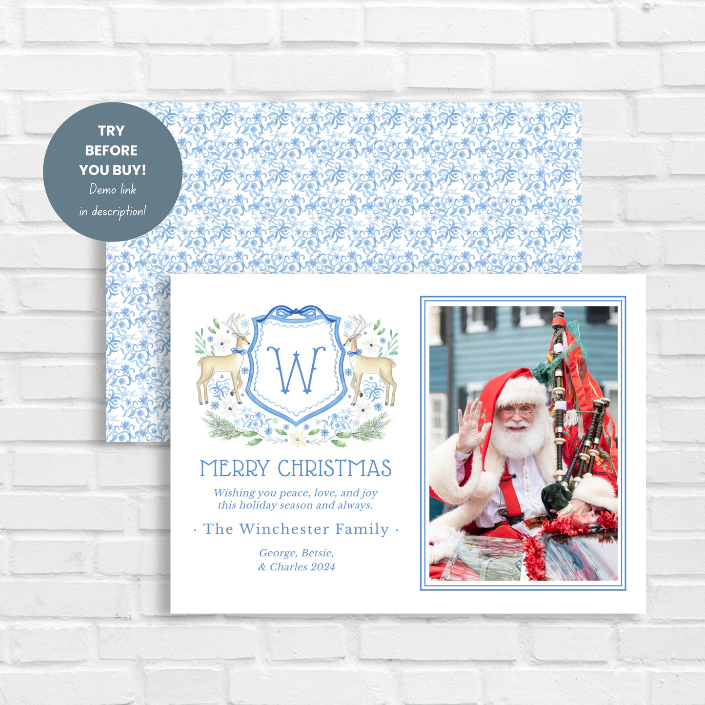 Christmas Chinoiserie Photo Card