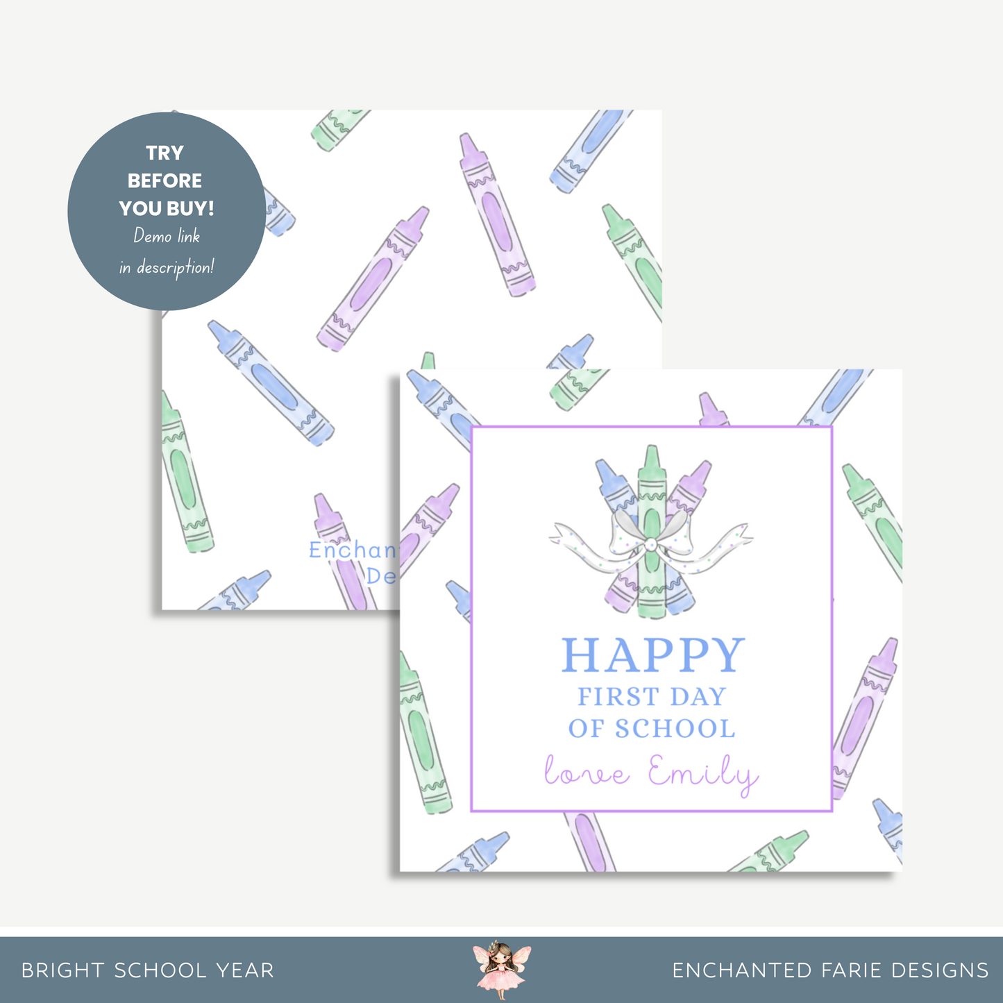 Printable Back-to-School Gift Tag – Crayon Bunch Design