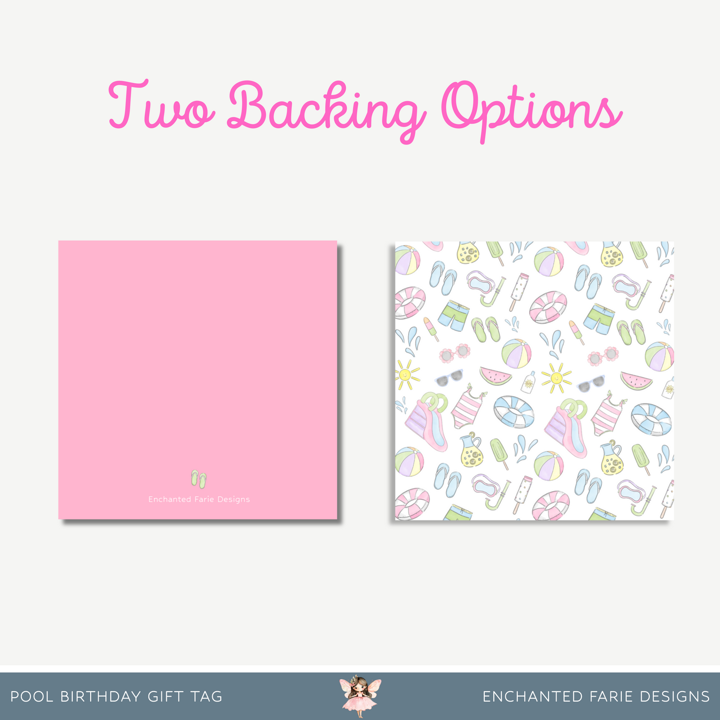 Pool Birthday Party Gift Favor 3x3"