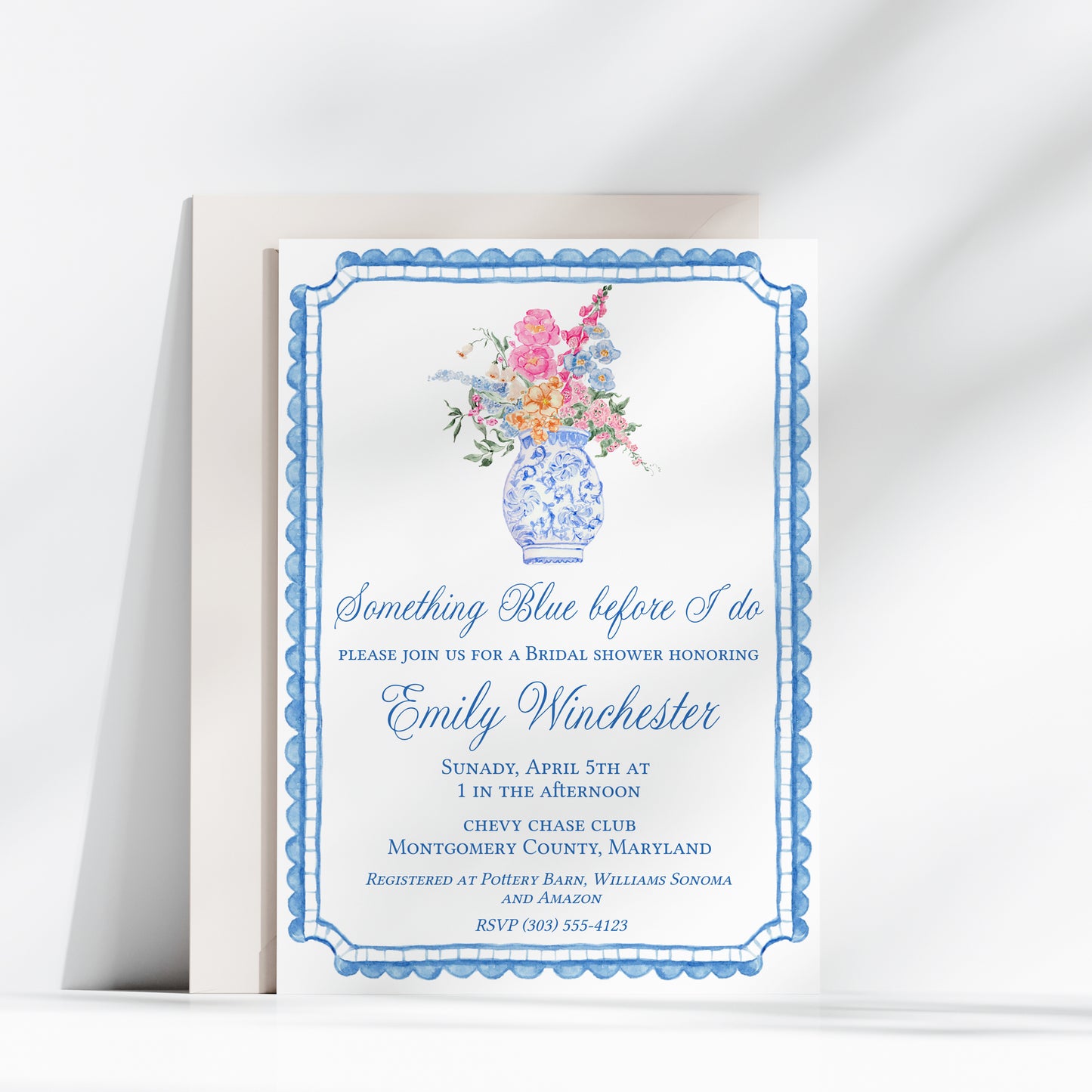 Something Blue Before I Do Bridal Shower Invite