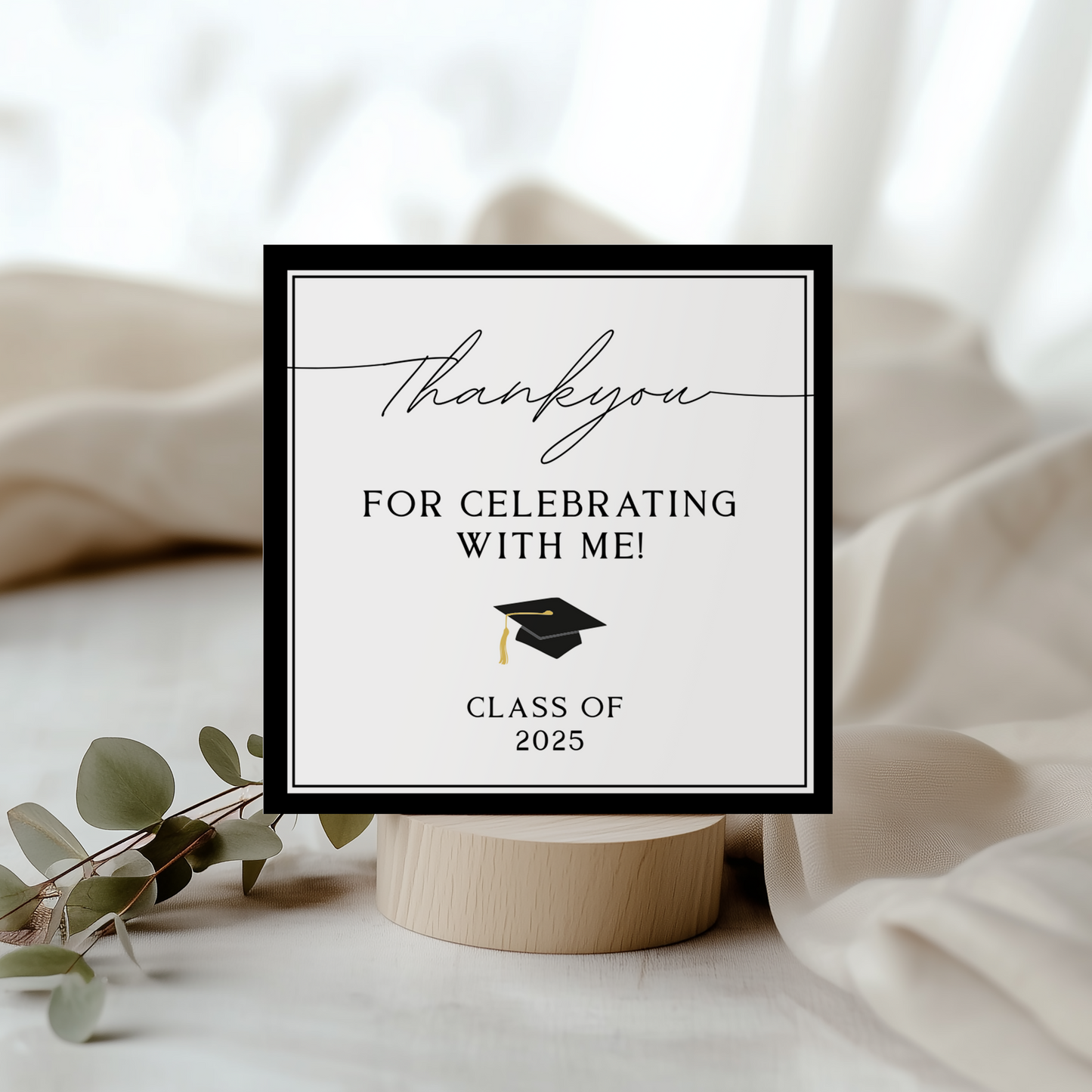 Classic Graduation Thank You Favor Tag – 3x3"