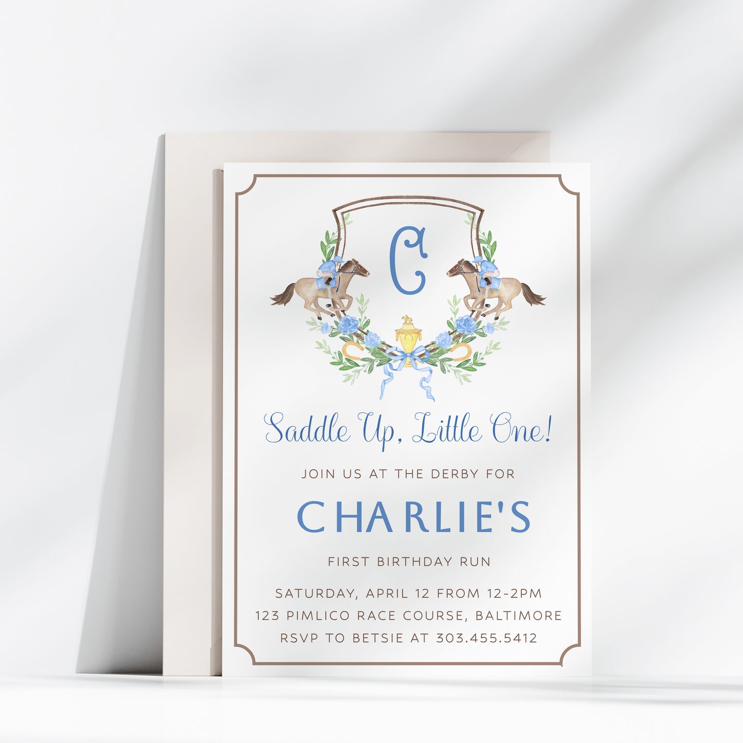 Kentucky Derby Boy Birthday Invitation