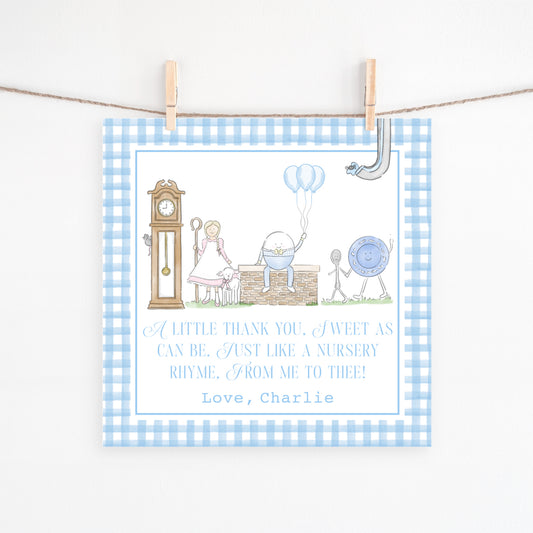 Nursery Rhyme Diddle Diddle Thank You Tag