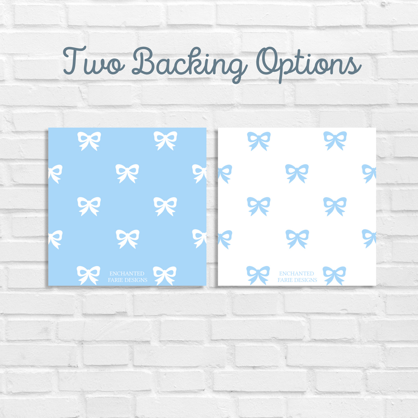 Printable Calling Cards for Girls, Blue Bow