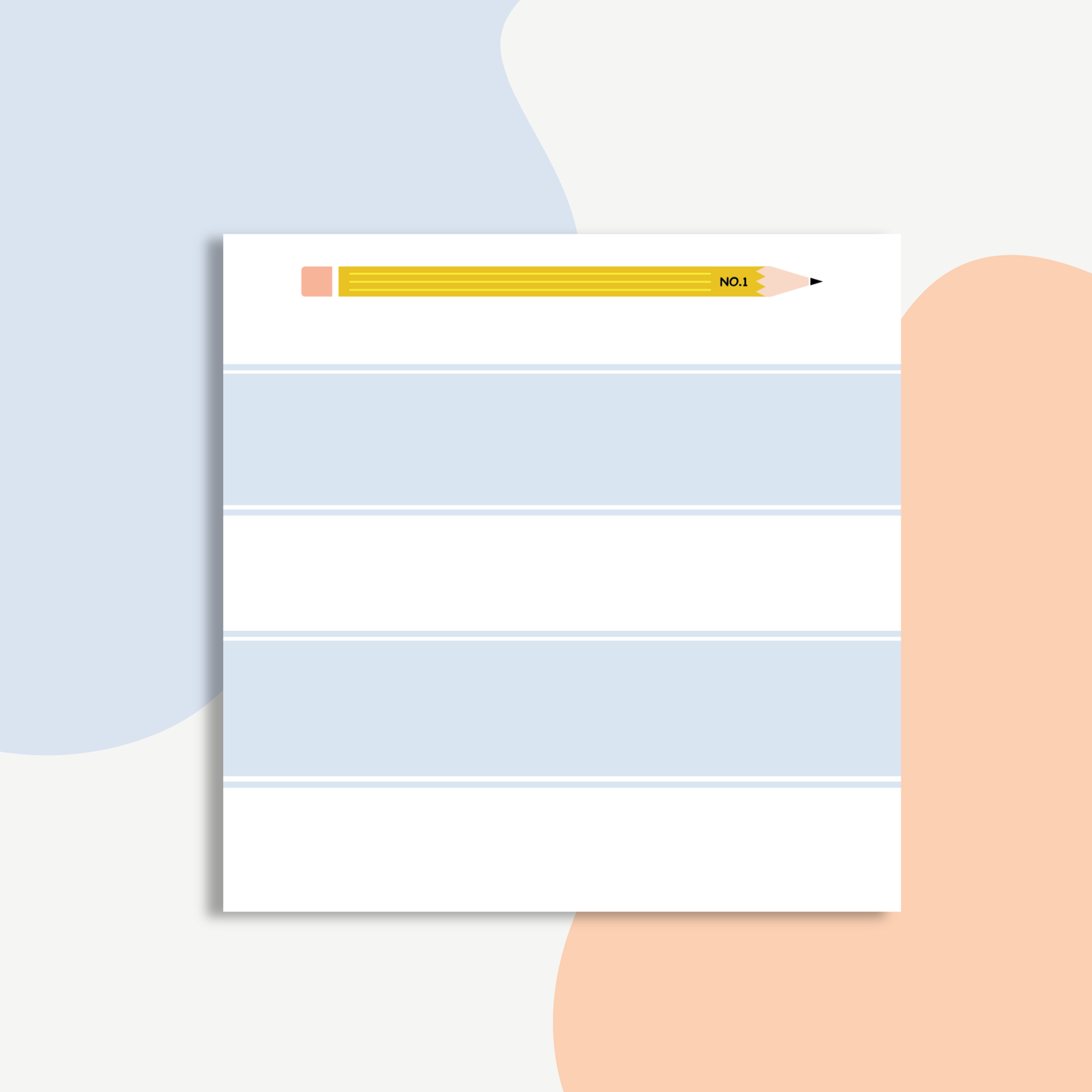 Pencil Stripe Notepad | 5.5" x 5.5"