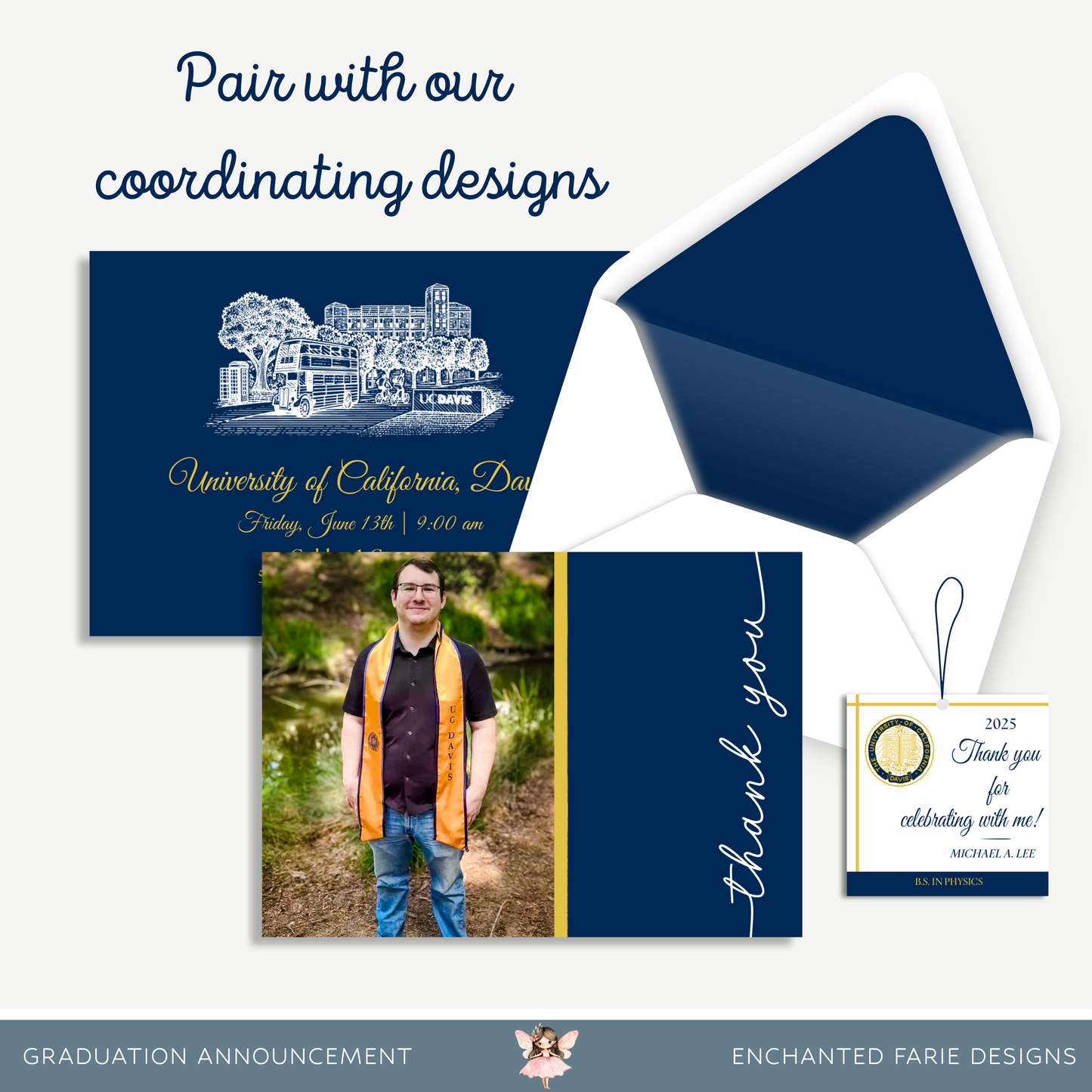 College Graduation Invitation Template | 5x7" Front & Back Editable Design