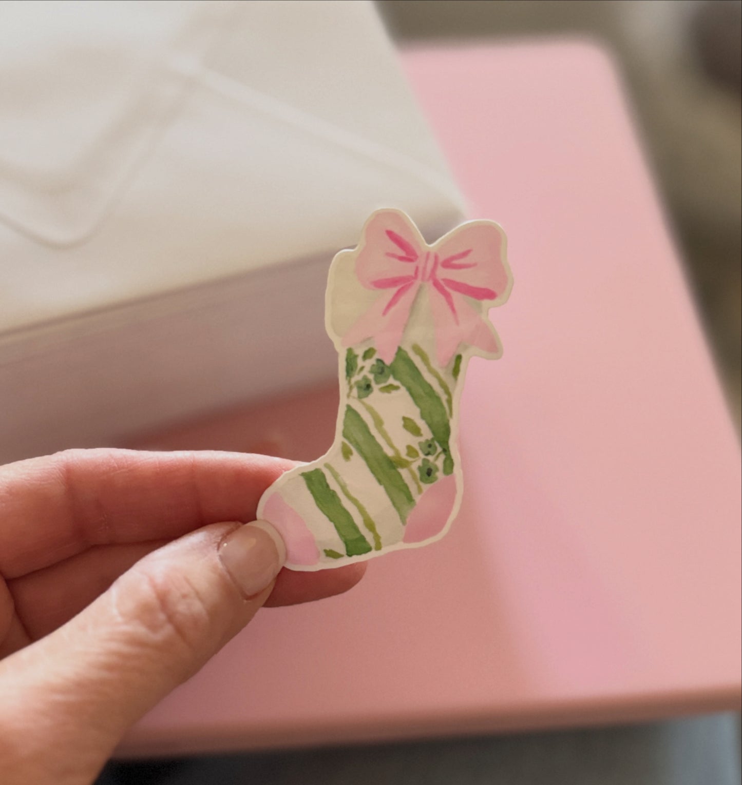 Whimsical Holiday Stocking Vinyl Sticker