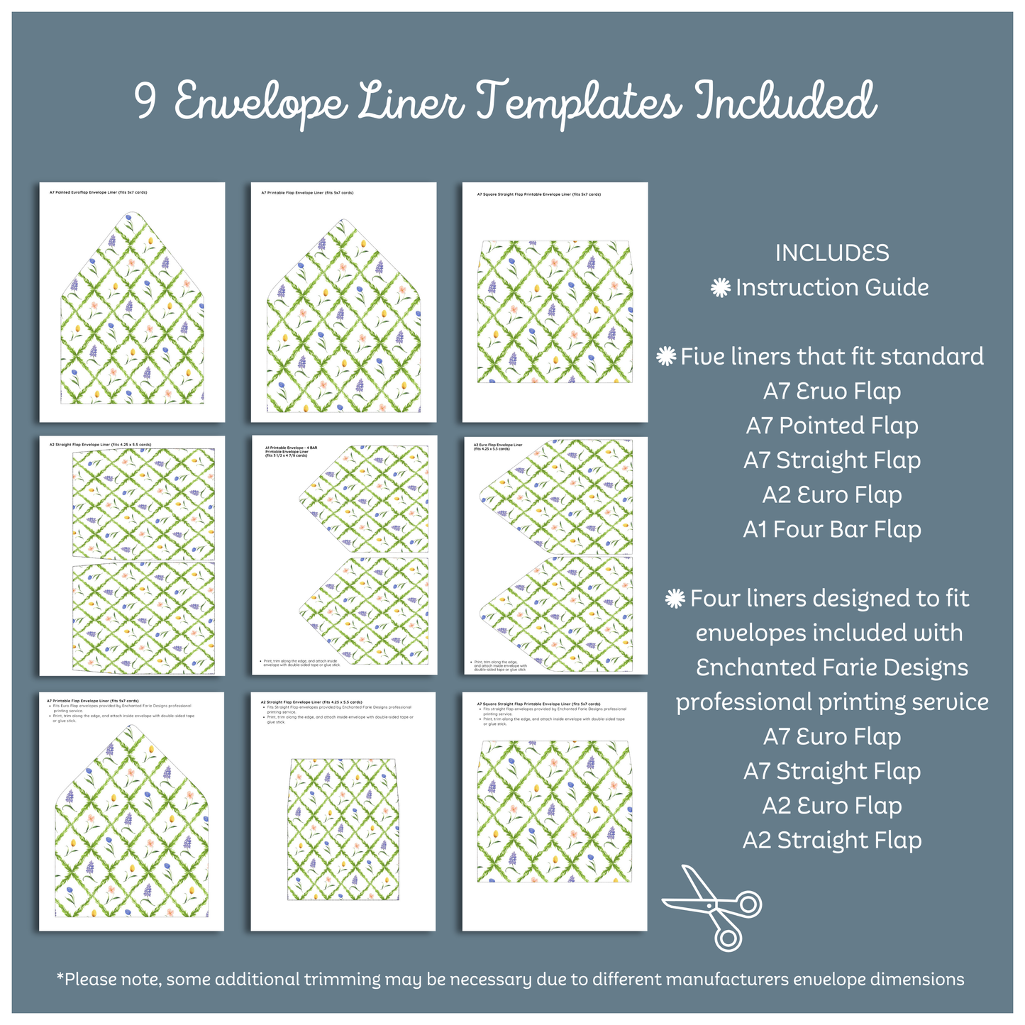 Printable Envelope Liners - Easter Bunny