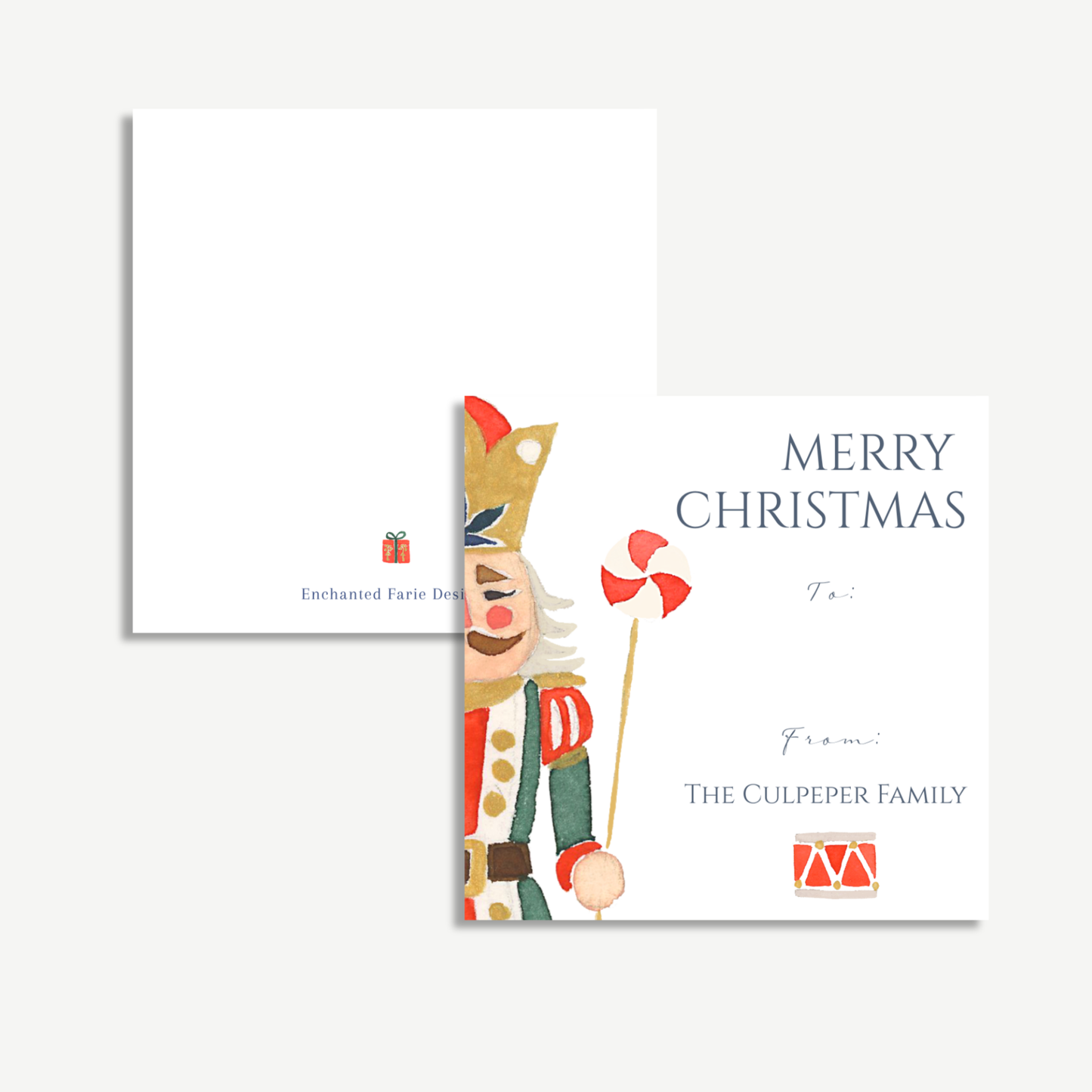 Red Nutcracker Christmas Gift Tag