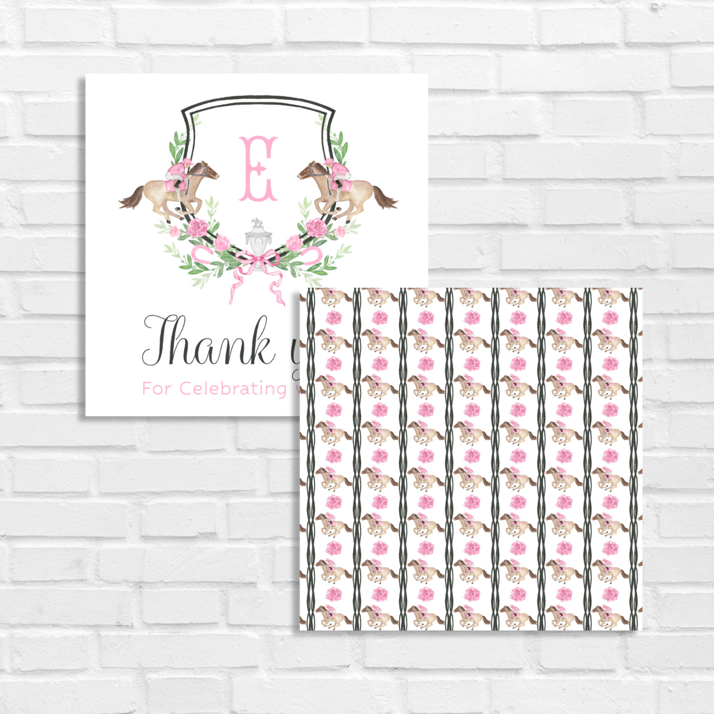Kentucky Derby Pink Birthday Gift Tags