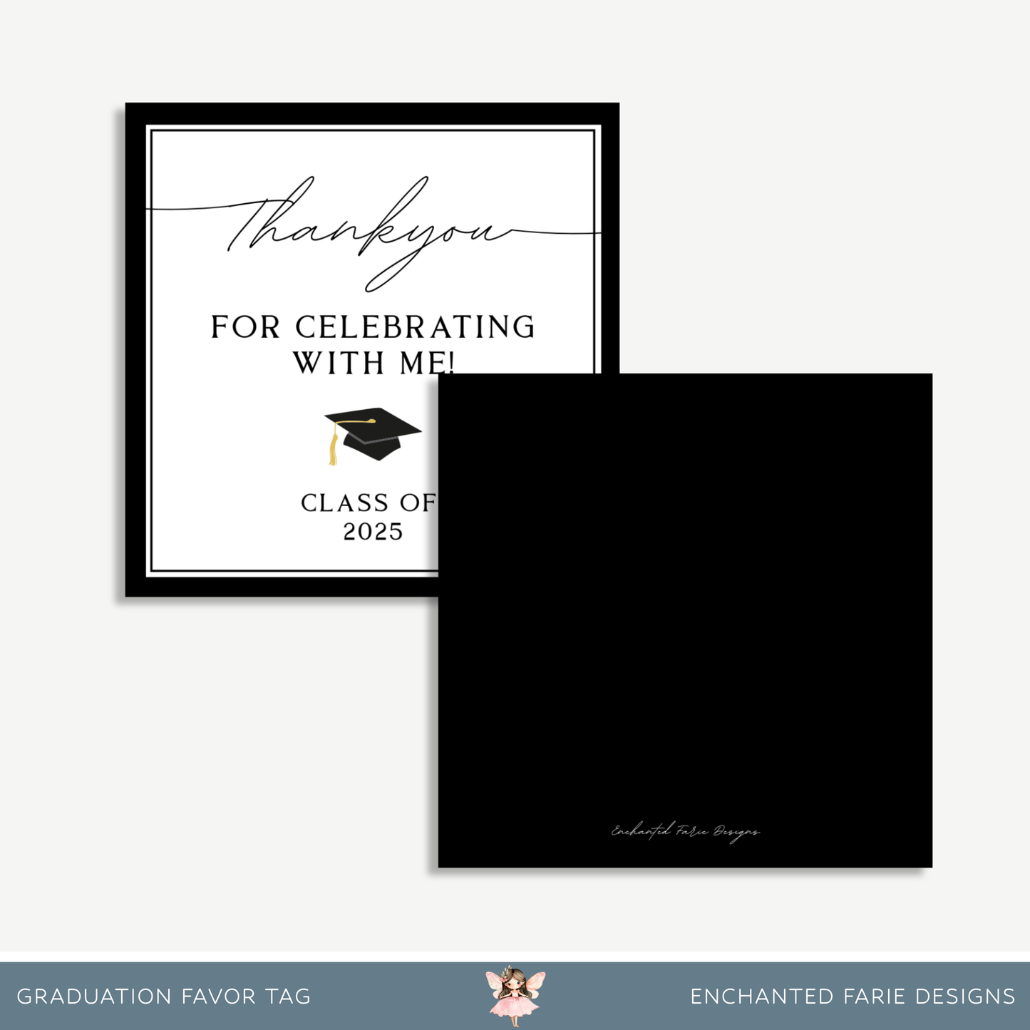 Classic Graduation Thank You Favor Tag – 3x3"