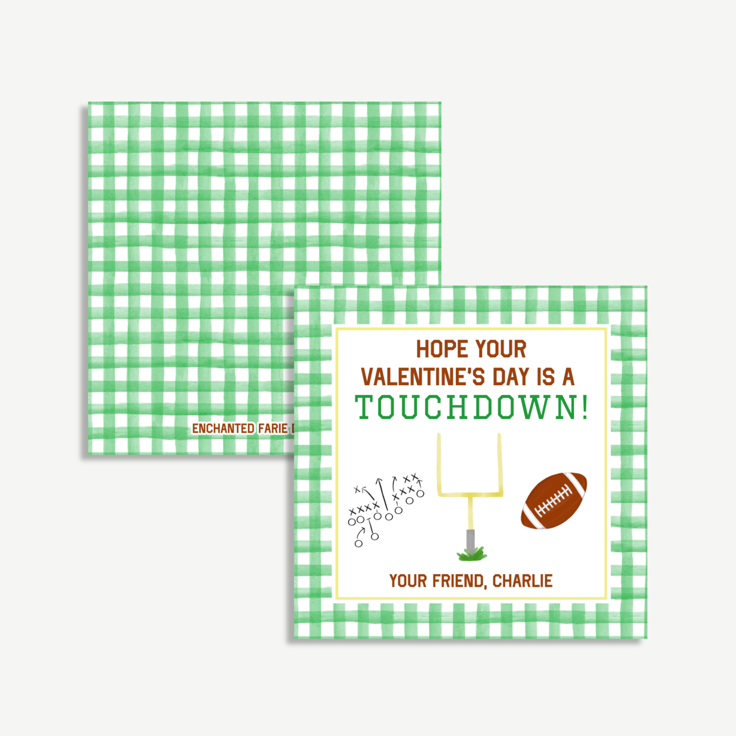 Football Valentine Gift Tag - Instant Download