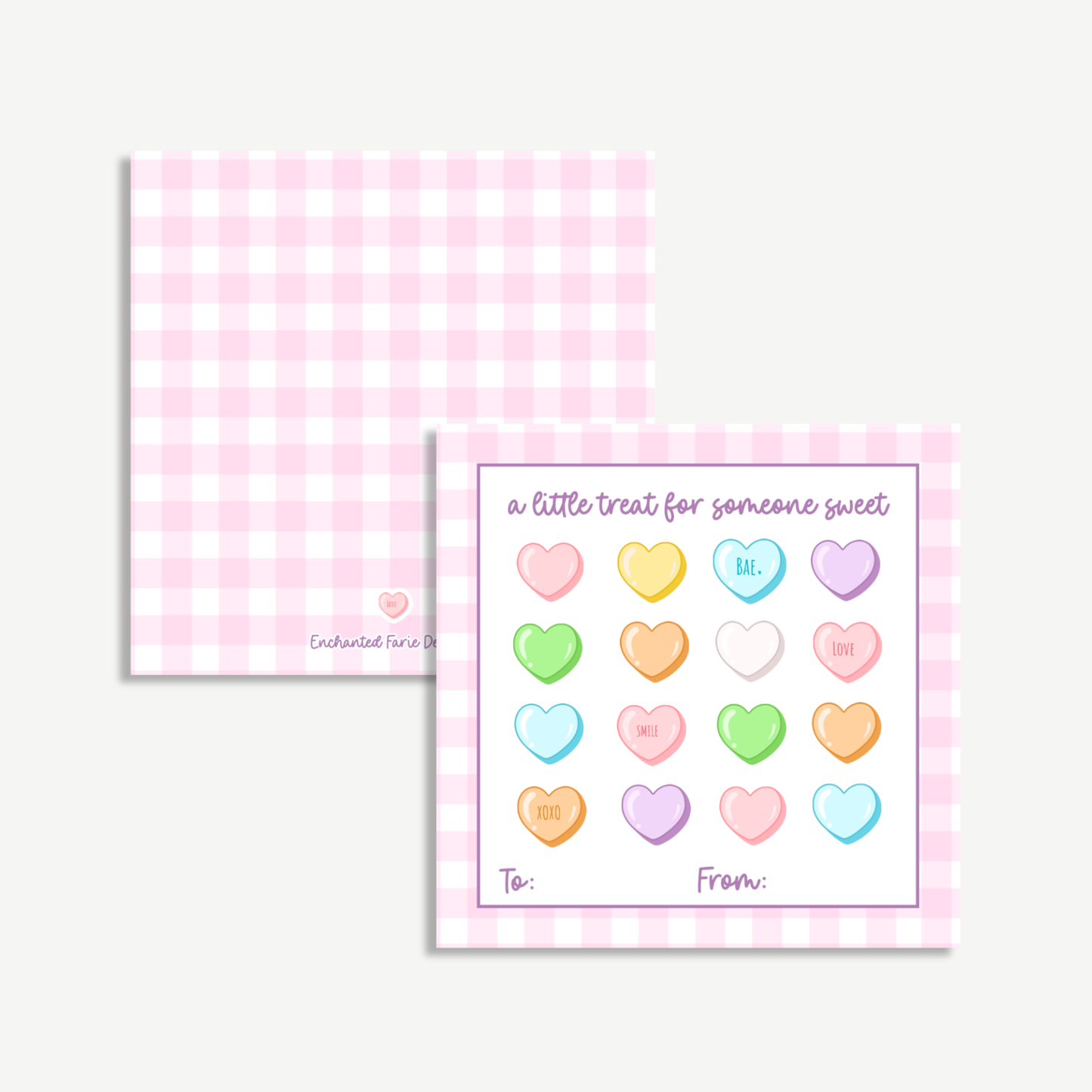 Conversational Hearts Gift Tag | 3x3 Printable Valentine Tag
