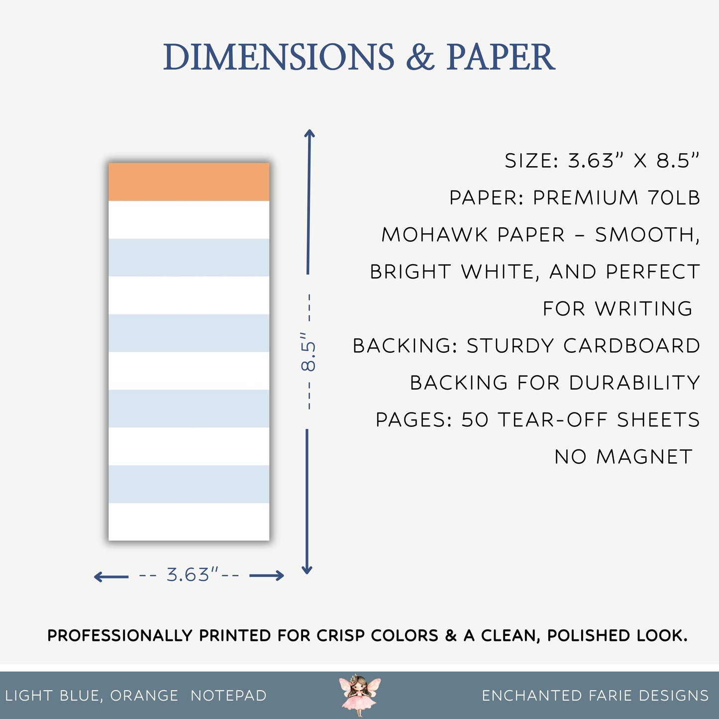 Minimal Striped Daily Notes Notepad
