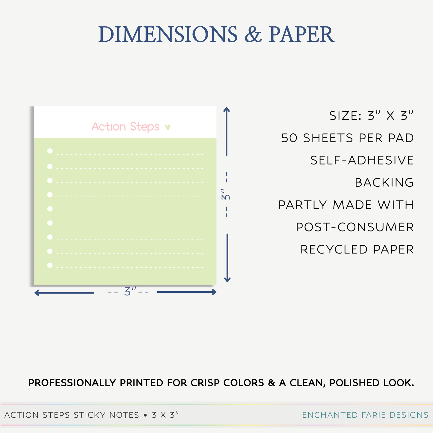 Action Steps Sticky Notes | Cute To Do List Pad