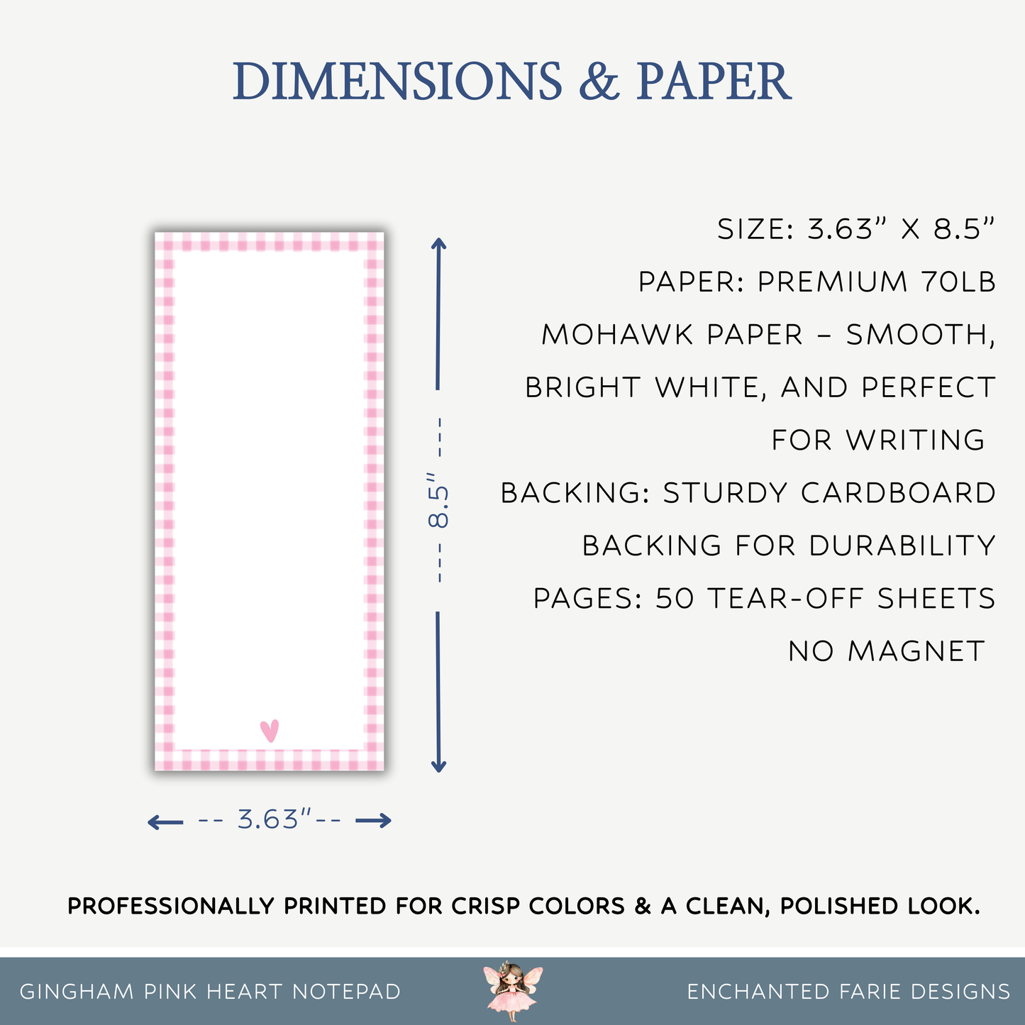 Pink Gingham Everyday To-Do Notepad