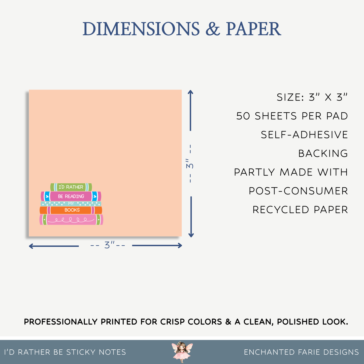 I’d Rather Be Reading - Sticky Notes 3" x 3"