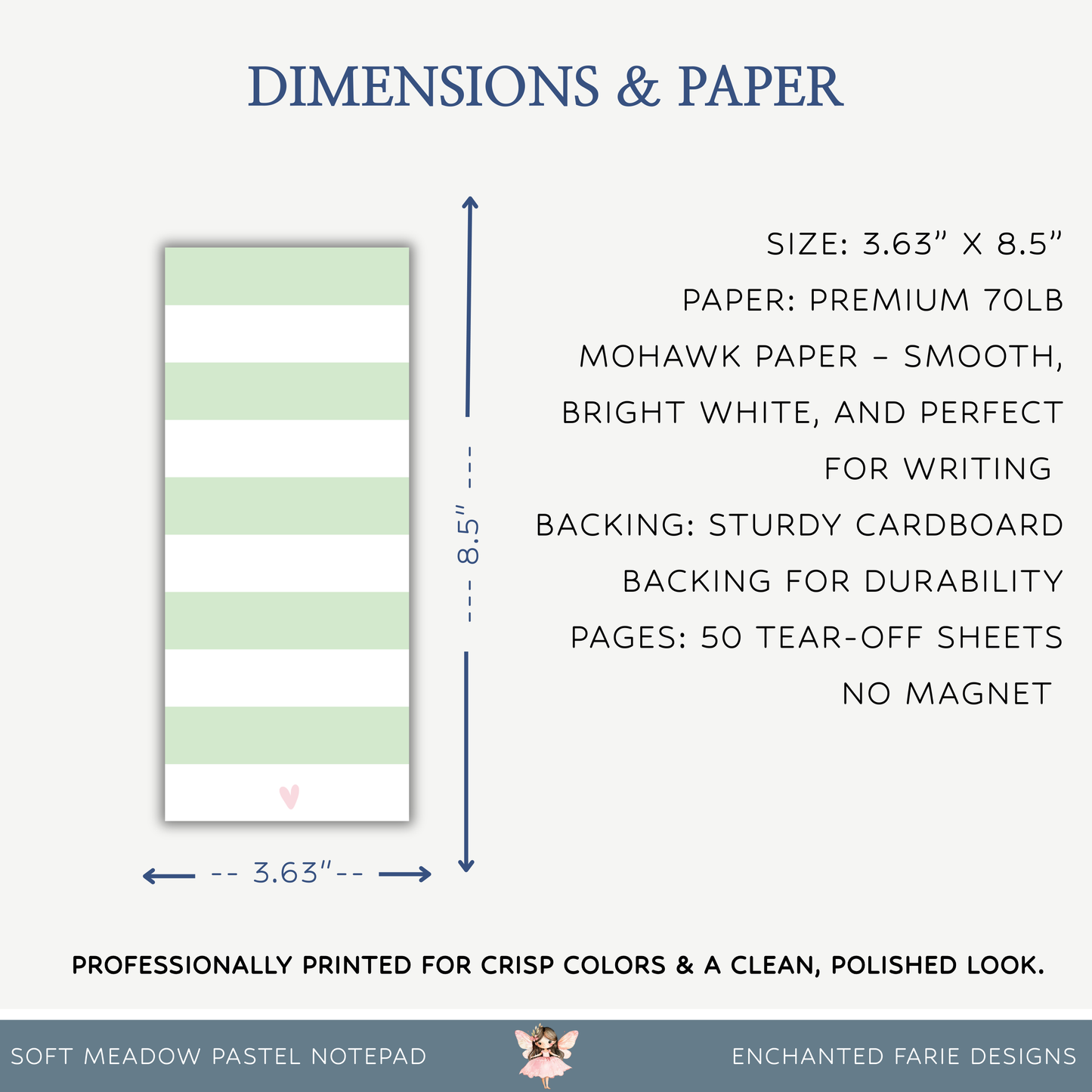 Soft Meadow Pastel Notepad | 3.63 x 8.5