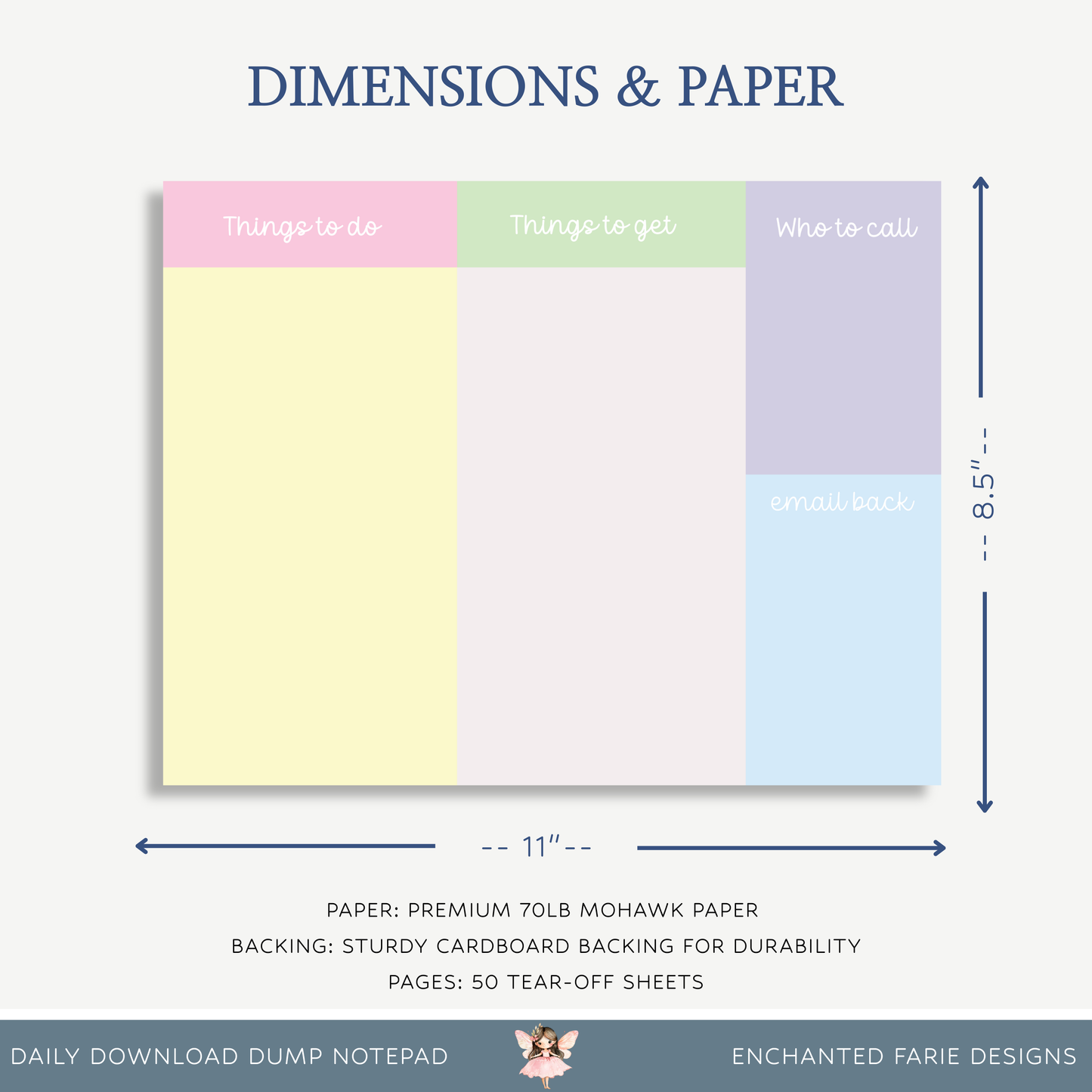 The Daily Mind Dump Notepad 11 x 8.5"