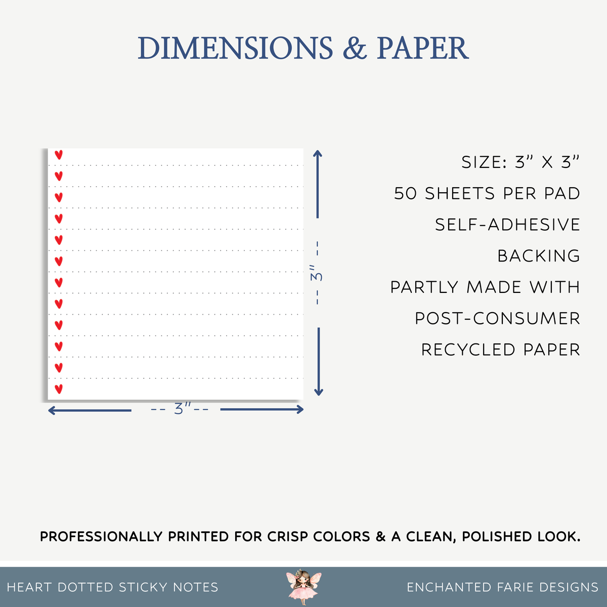 Hearts - Dotted Lines Sticky Notes