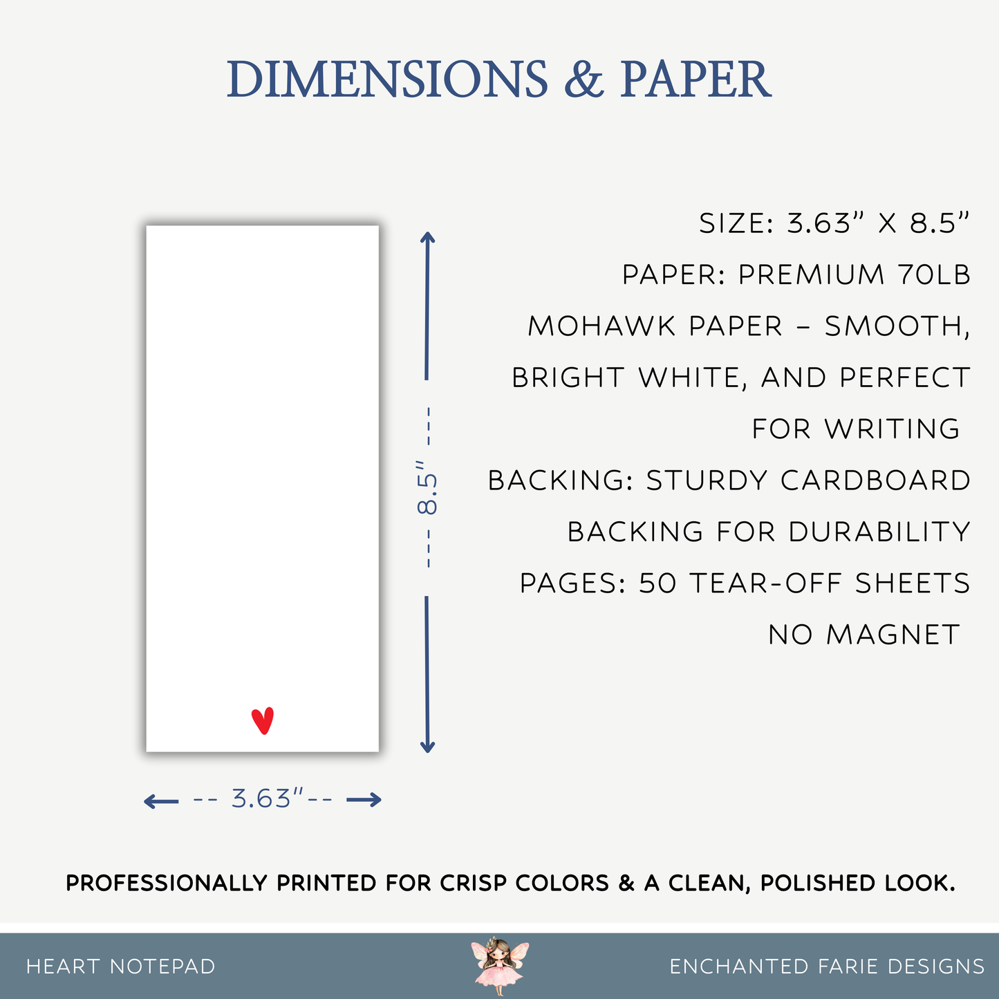 With All My Heart Notepad | Minimal Love List Pad