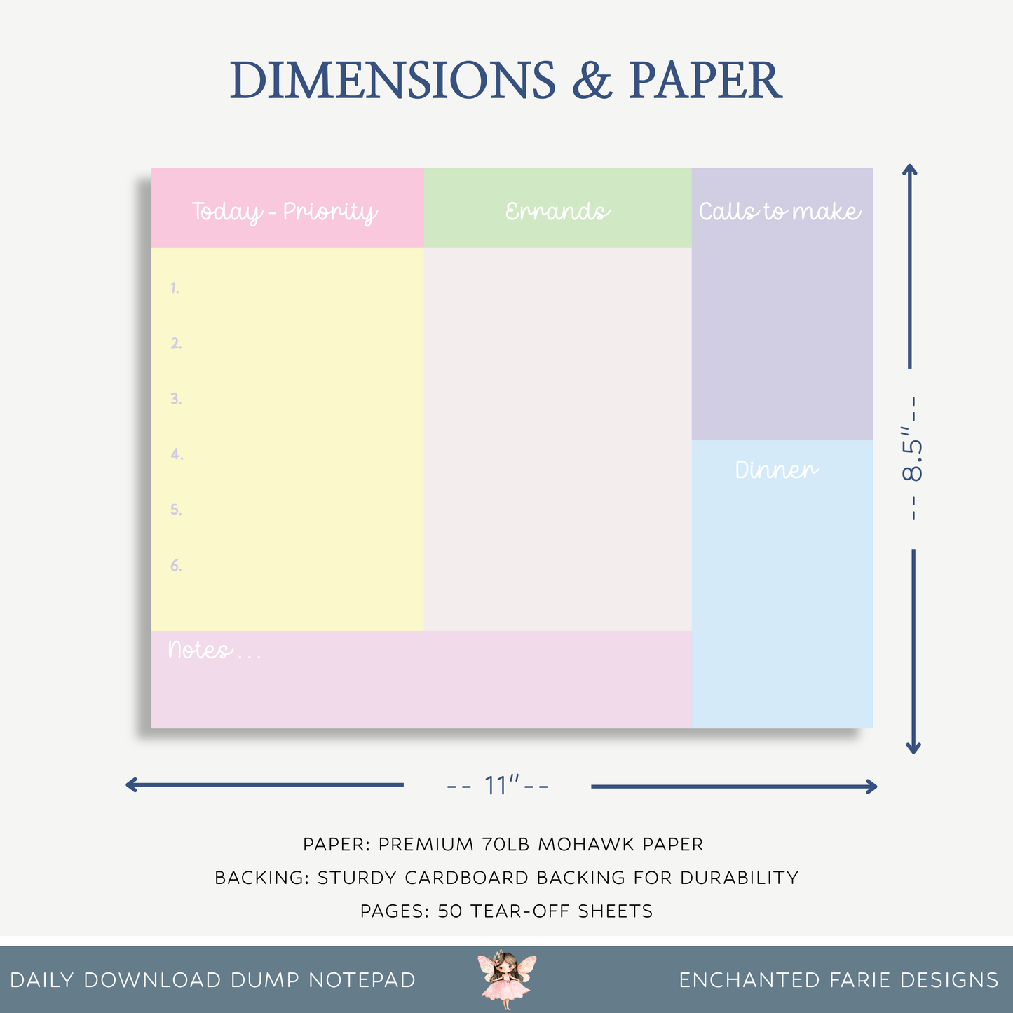 The Daily Mind Dump Notepad 11 x 8.5"