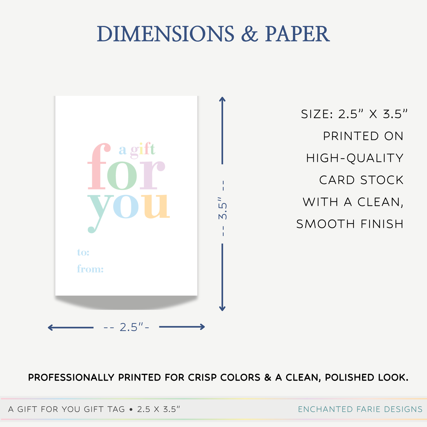 Pastel “A Gift For You” Mini Card & Envelope