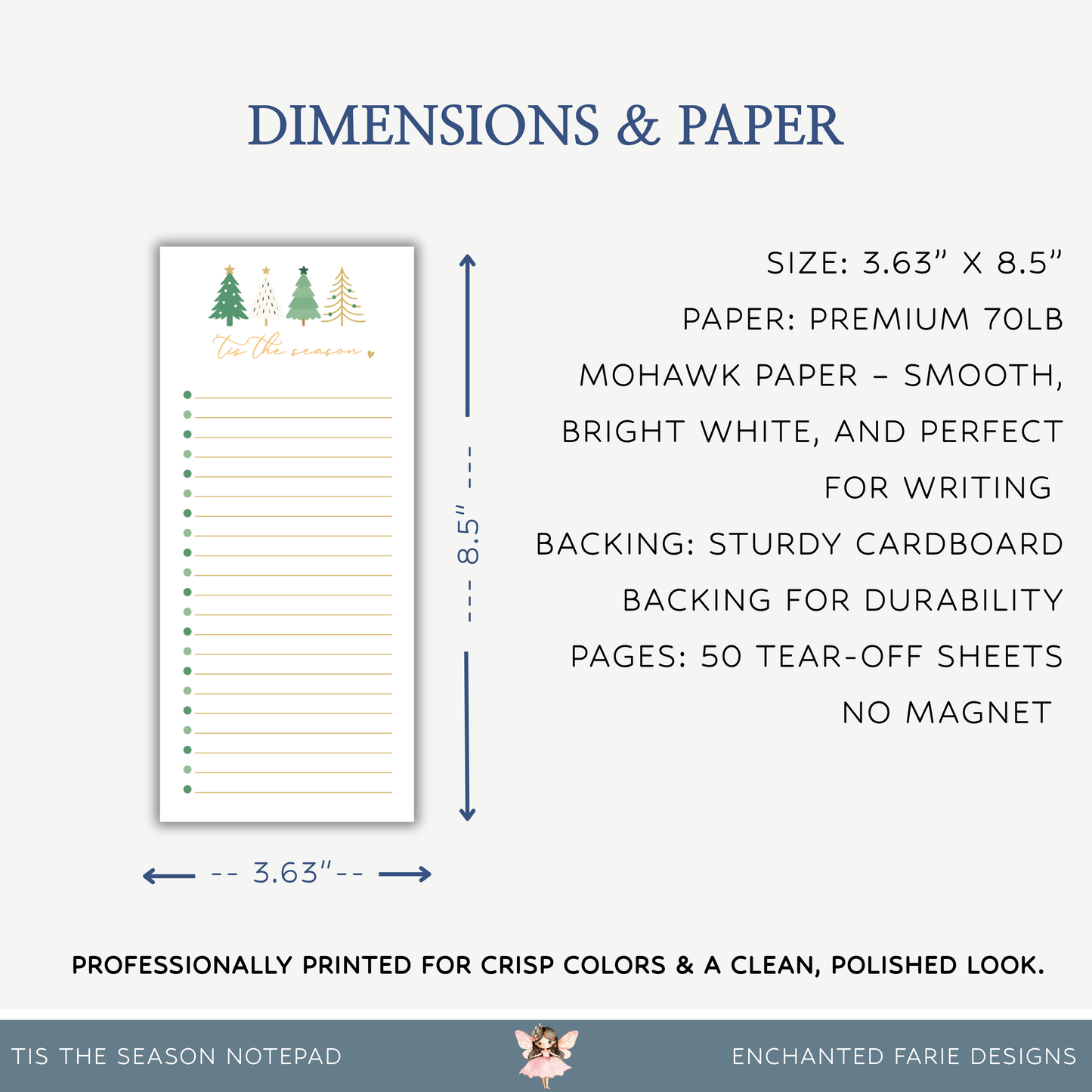 Tis the Season Christmas Notepad – Holiday To-Do List for Organizing & Gifting