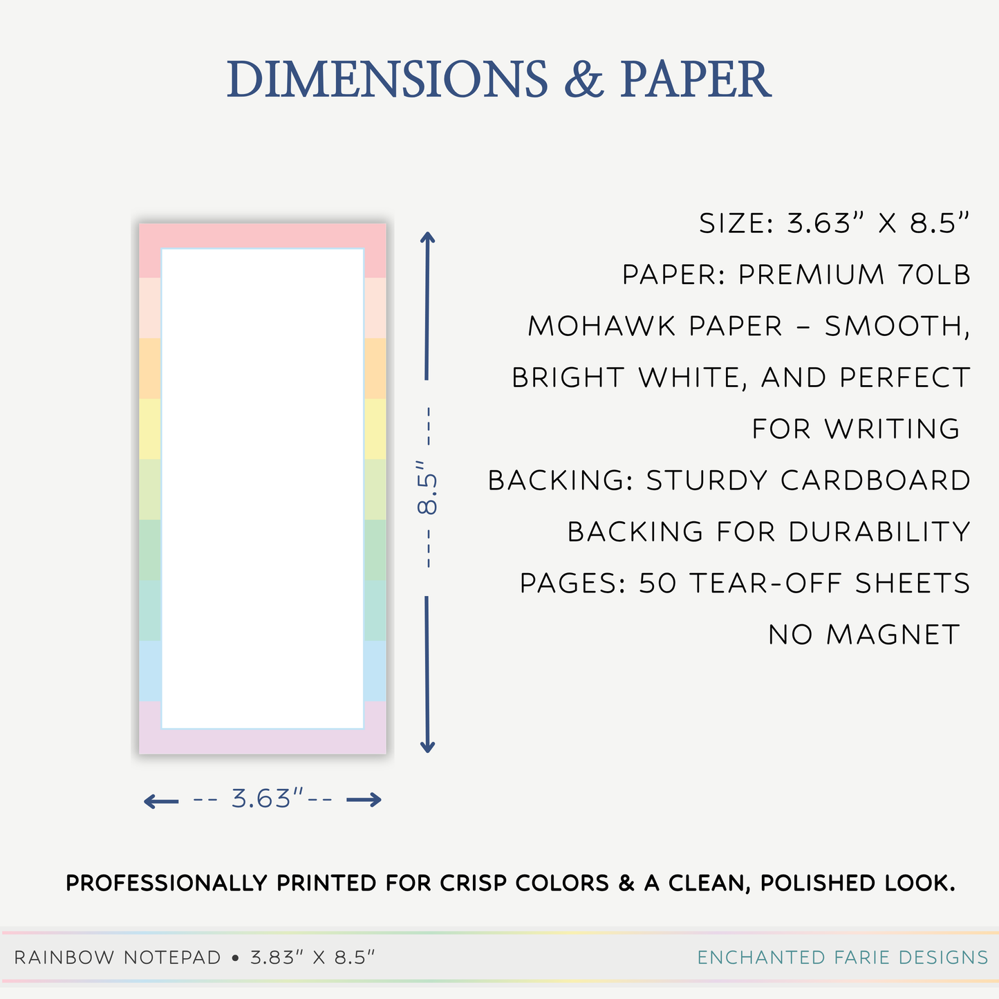 Pastel Rainbow Notepad | Aesthetic To Do List Pad