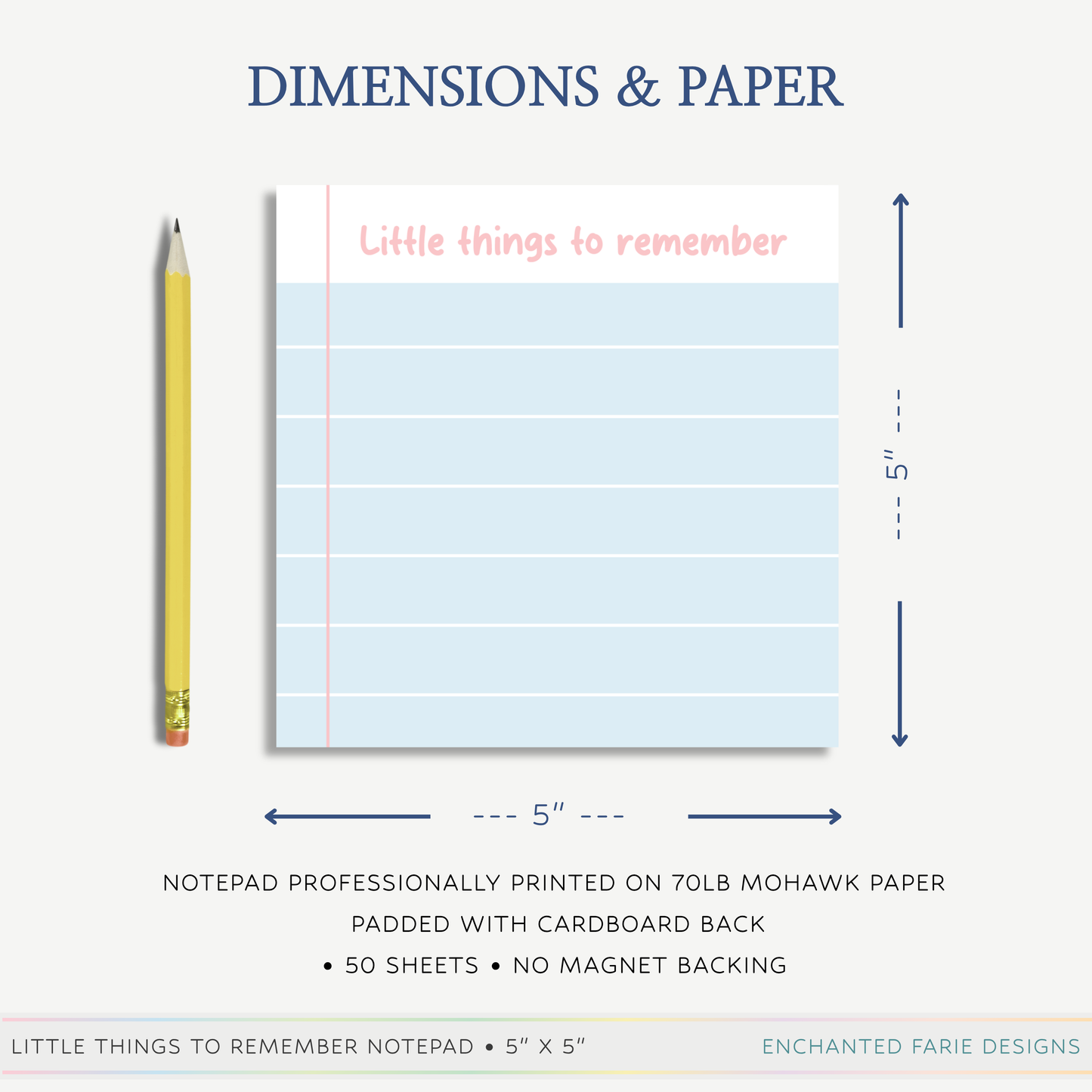 Little Things Notepad | 5" x 5" Pastel To-Do List