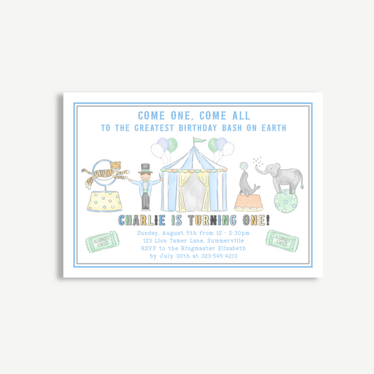 Circus Birthday Invitation – Greatest Show on Earth Printable for First Birthday Party