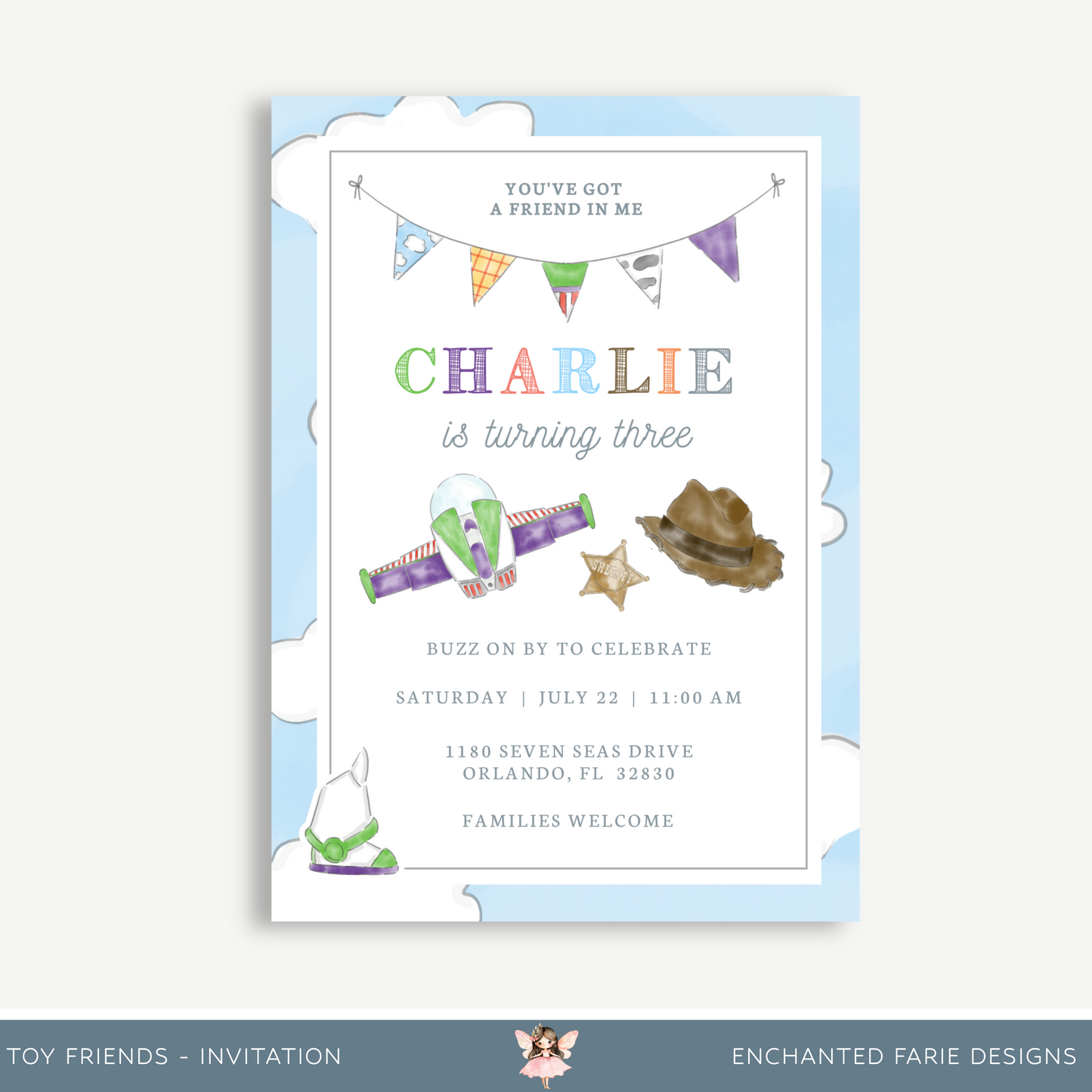 Toy Friends Birthday Invitation – You've Got a Friend in Me 5x7"